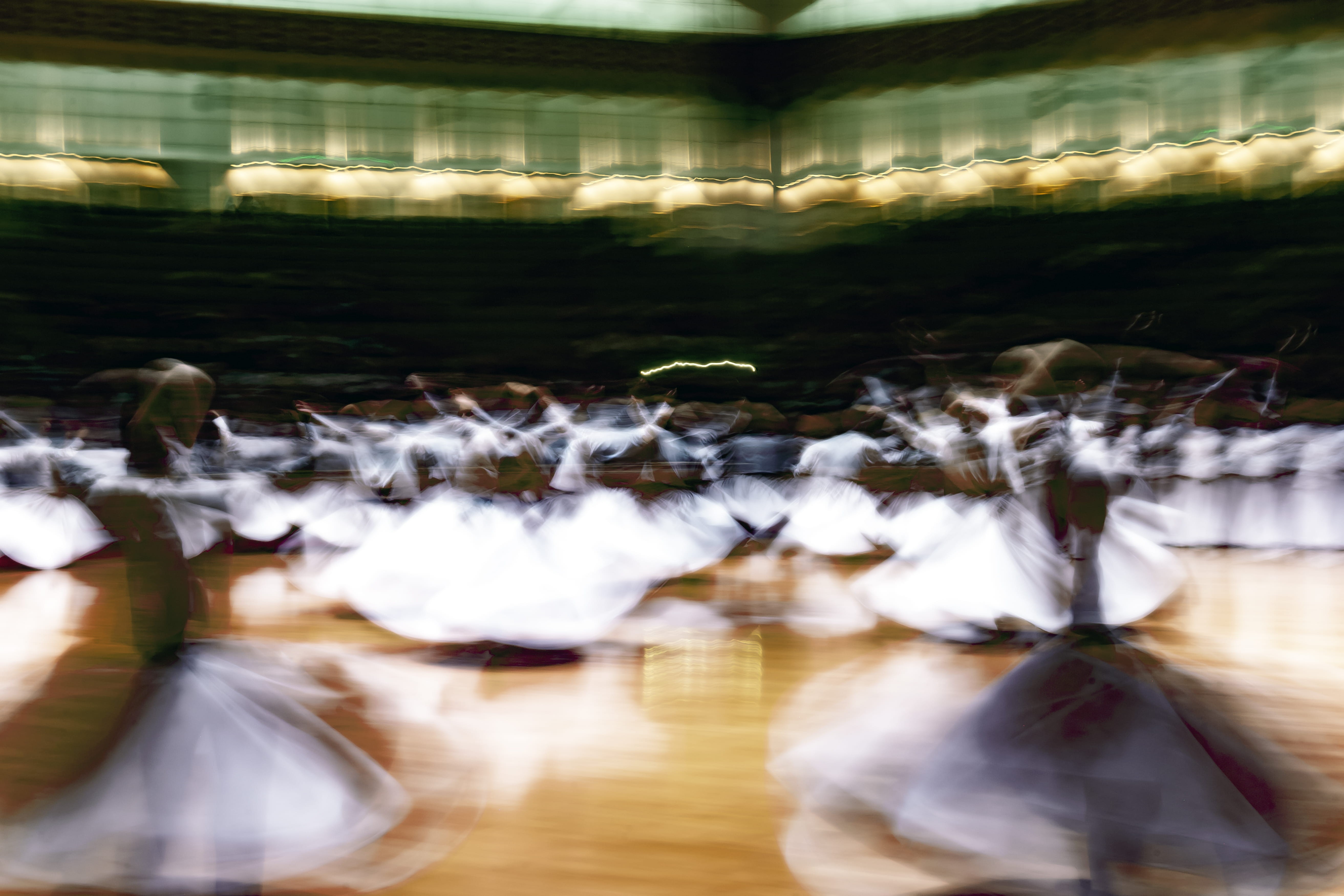 dance, konya, belief, whirling, defocused, large group of people, sport, indoors, group of people, culture, dance pose, dervish, movement, illuminated, HD Wallpaper