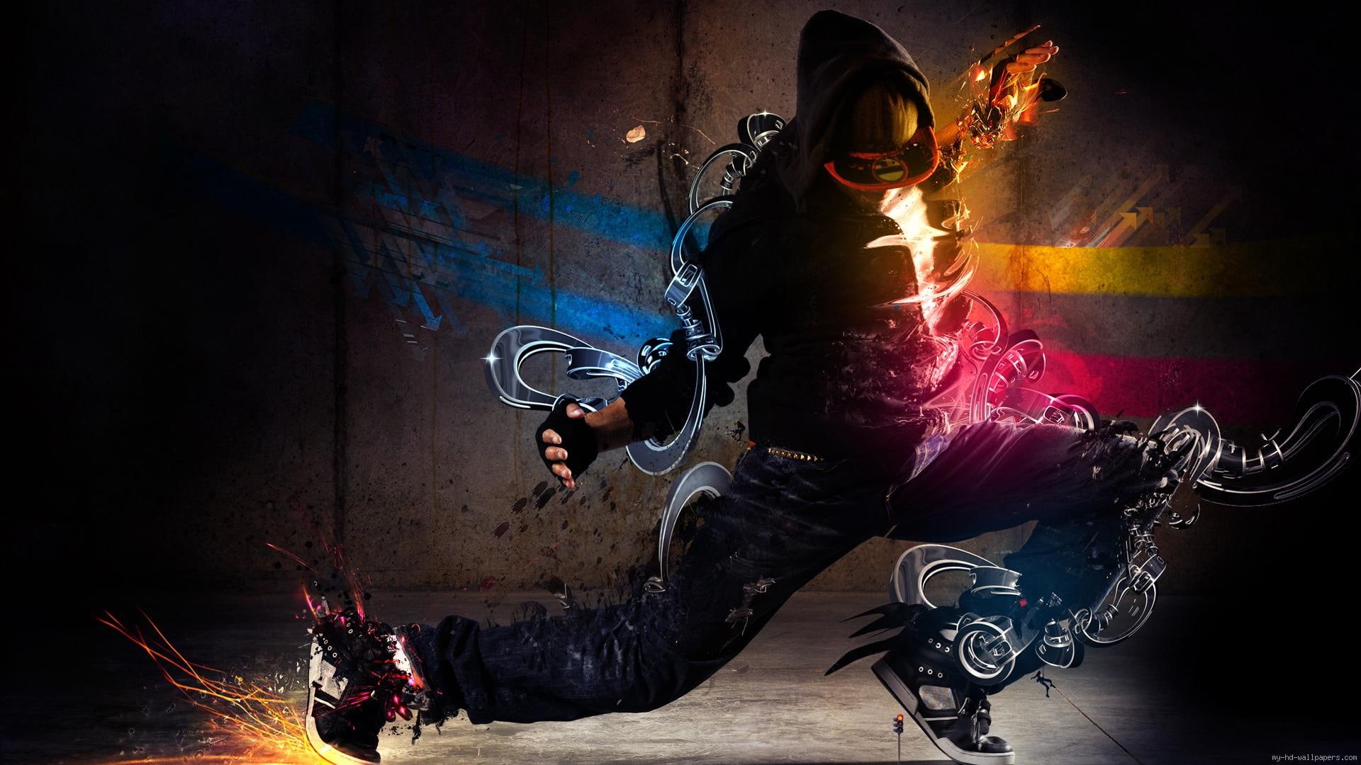 dance, dancer, music, pants, hop, men, black, hip, graphic, 1080P, hoodie, outfit, s, HD Wallpaper