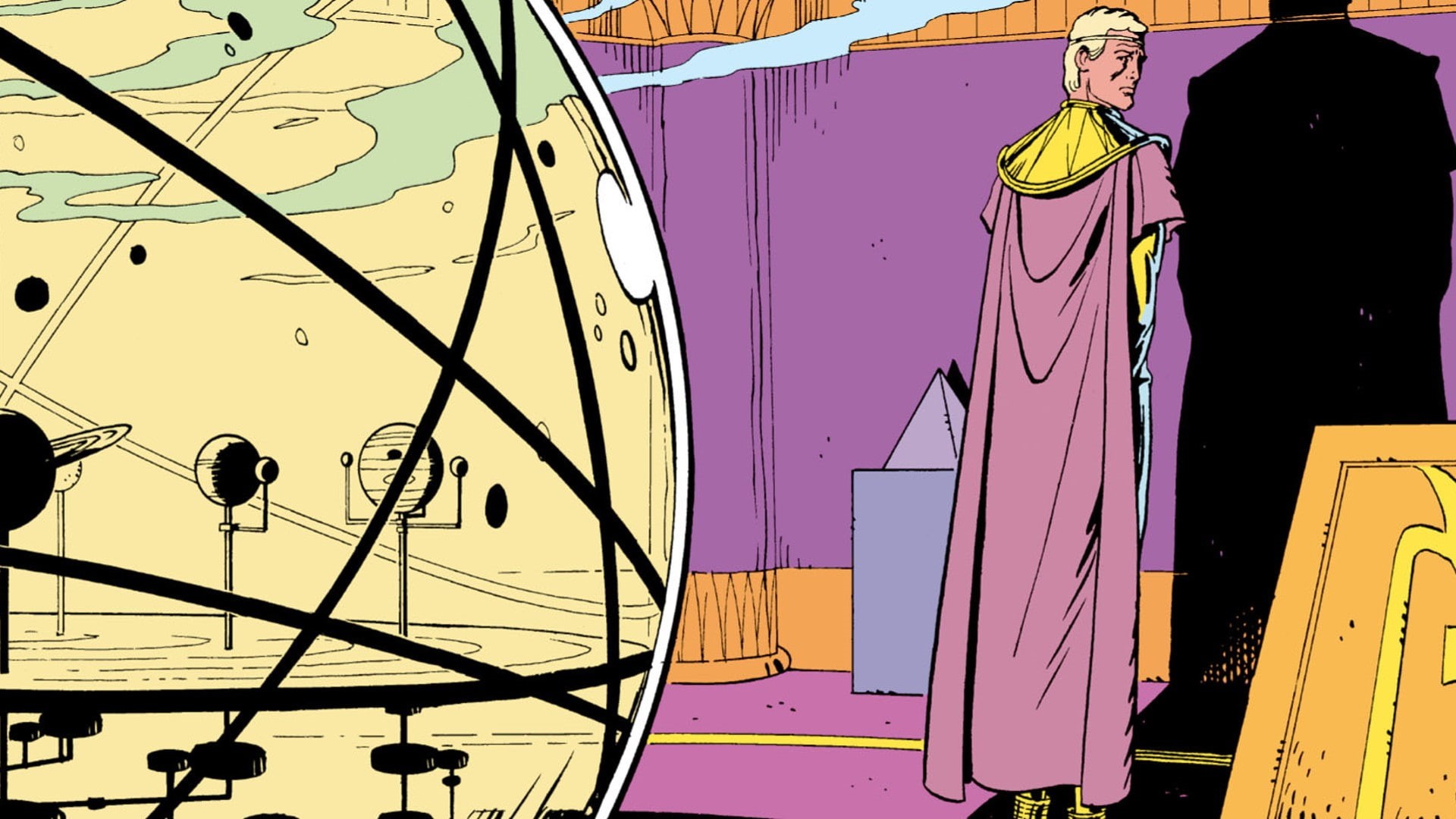 sky, multi colored, day, Watchmen, clear sky, 1080P, graffiti, purple, wall - building feature, sunlight, architecture, Ozymandias, low angle view, comics, HD Wallpaper
