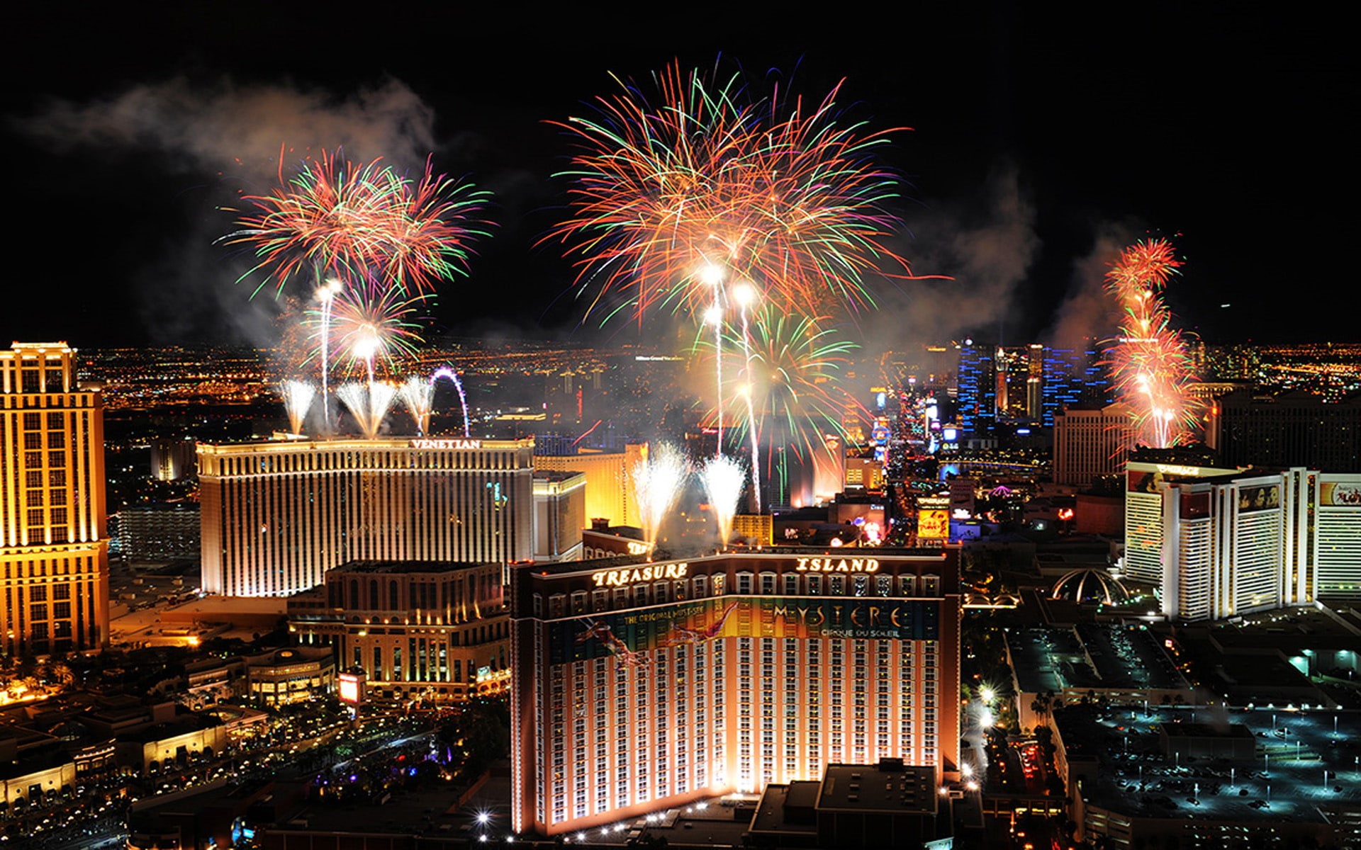strip, year, s, 1080P, vegas, las, fireworks, hd, new, HD Wallpaper
