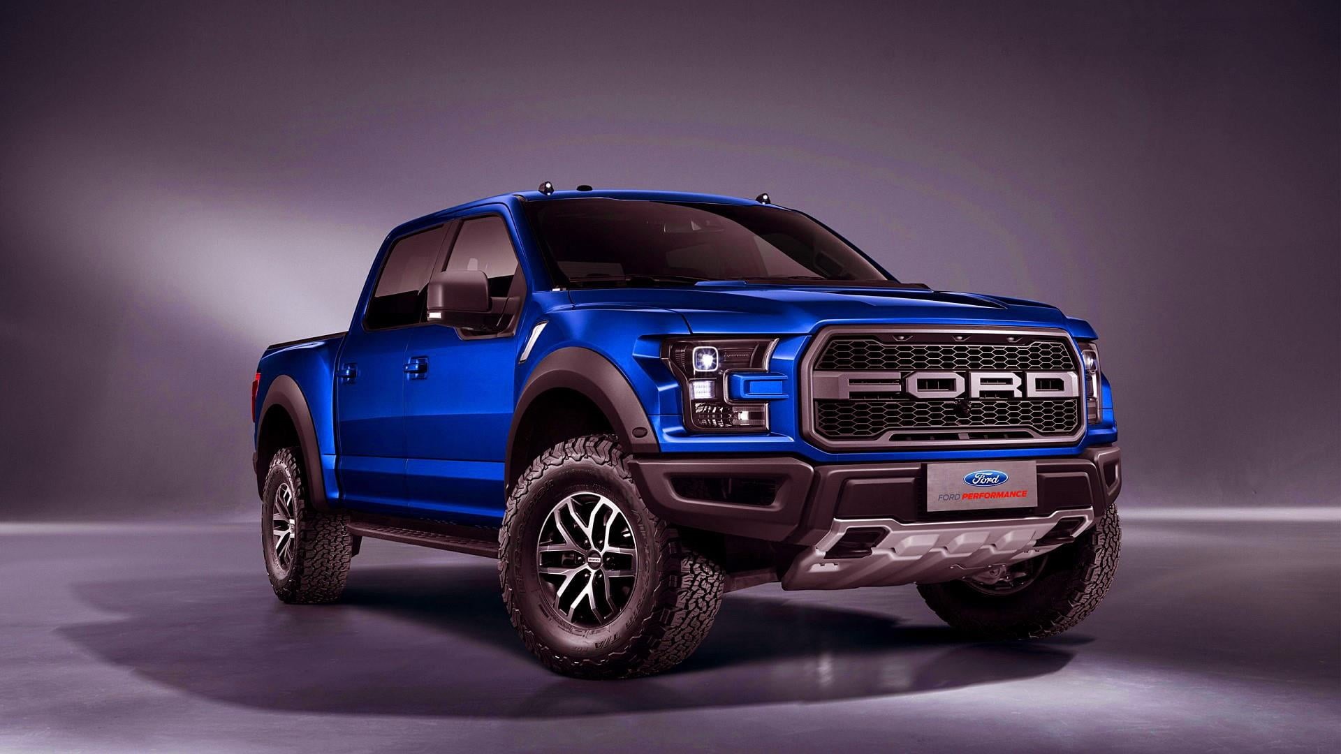 sports utility vehicle, dark, nature, ford f150 raptor, mode of transportation, land vehicle, 1080P, blue, supercrew, ominous, motor vehicle, colored background, HD Wallpaper