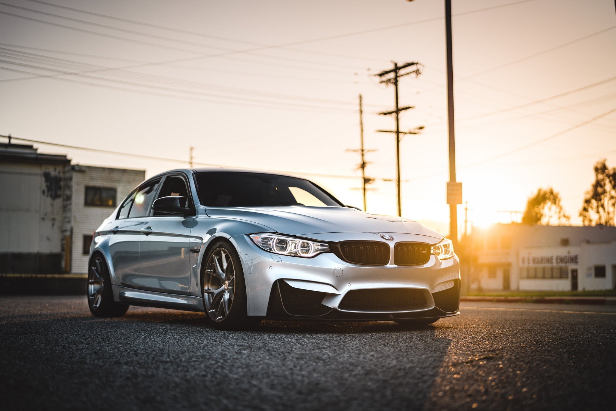 Light, Sunset, LED, BMW, F80, 1080P, Sight, Silver, HD Wallpaper