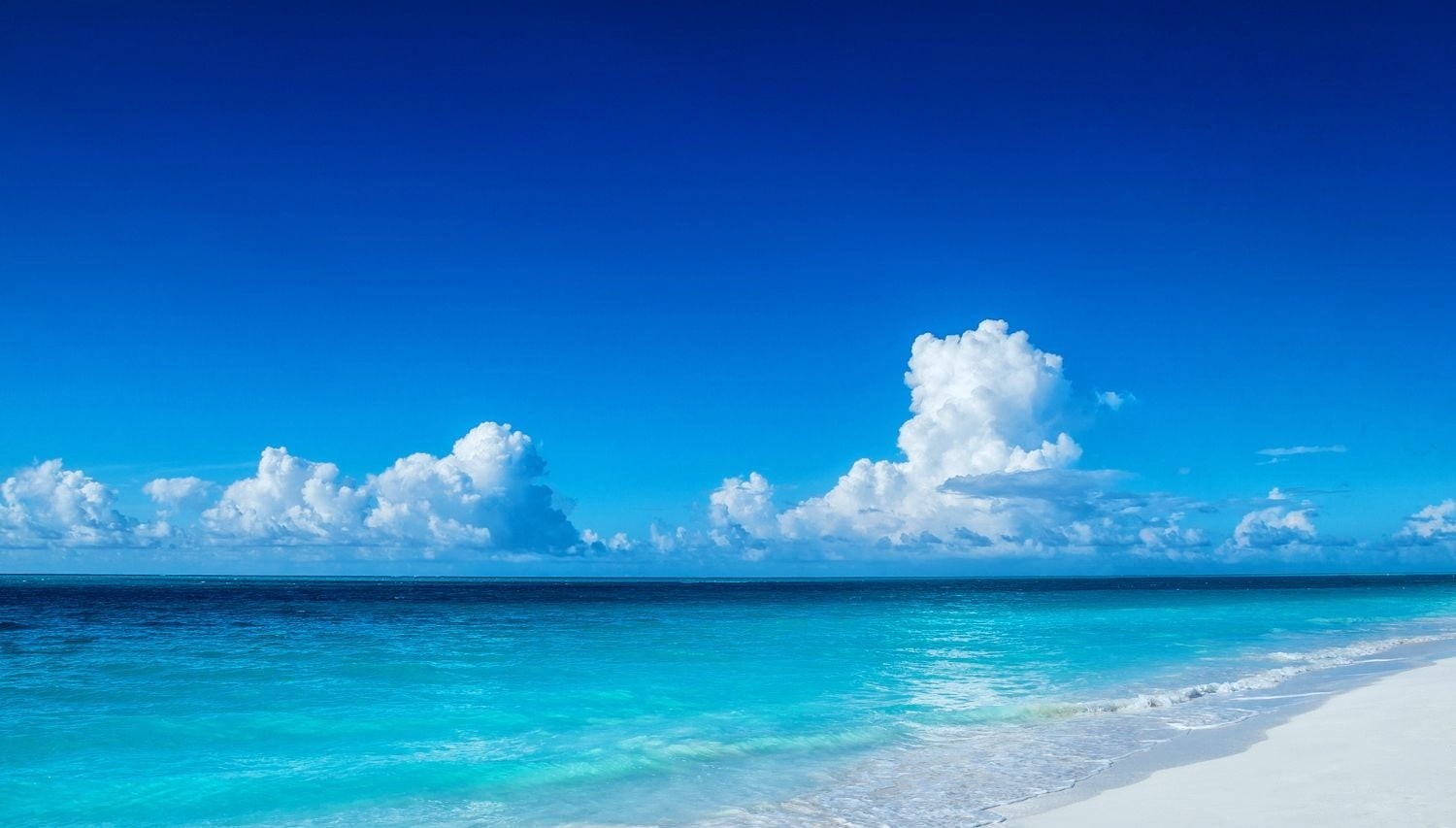 summer, white, cloud - sky, turquoise colored, horizon, tranquil scene, copy space, Turks and Caicos, Caribbean, 720P, lagoon, idyllic, scenics - nature, HD Wallpaper