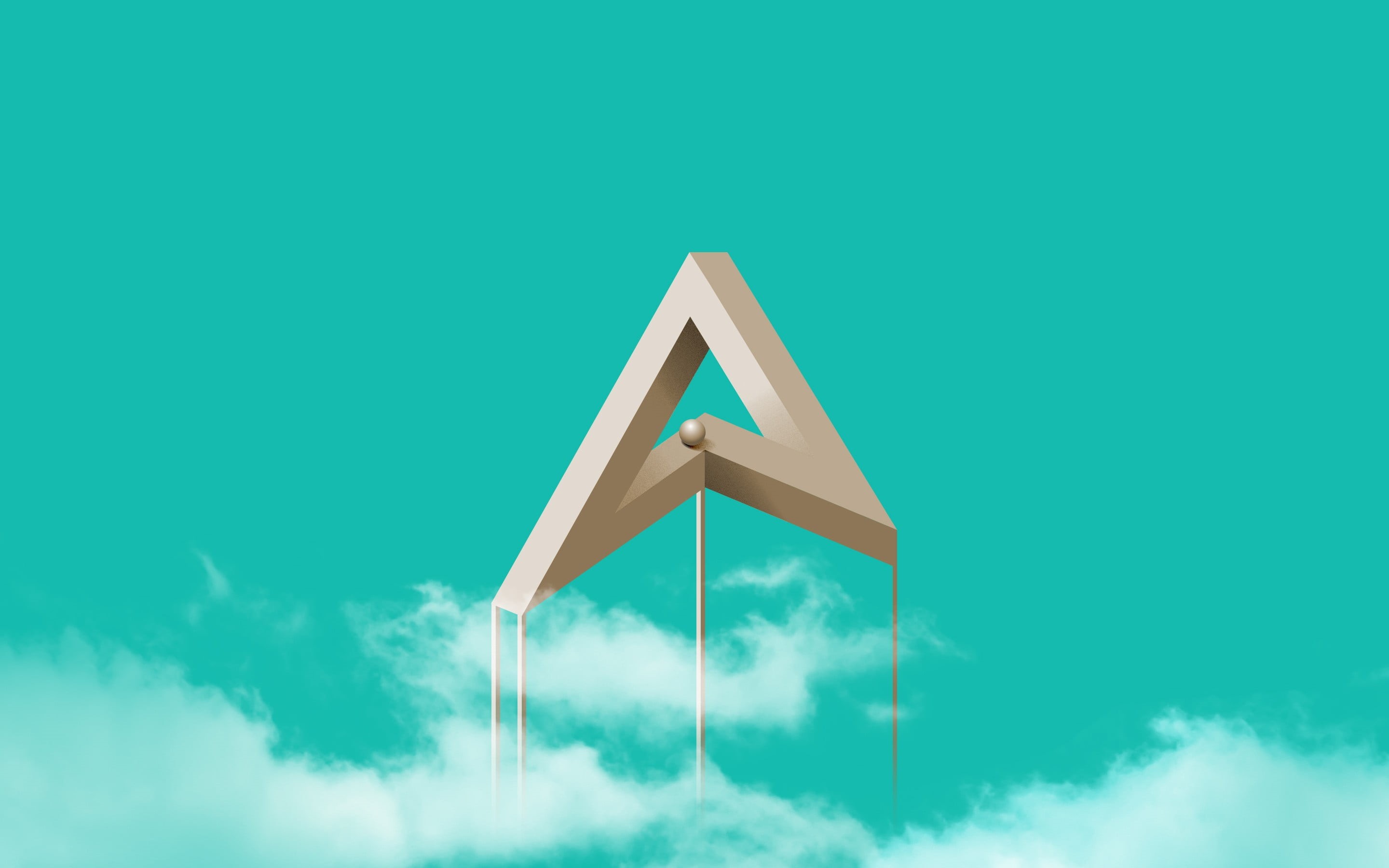 colored background, sky, guidance, low angle view, blue, turquoise colored, green color, directional sign, 2K, direction, no people, outdoors, day, nature, HD Wallpaper