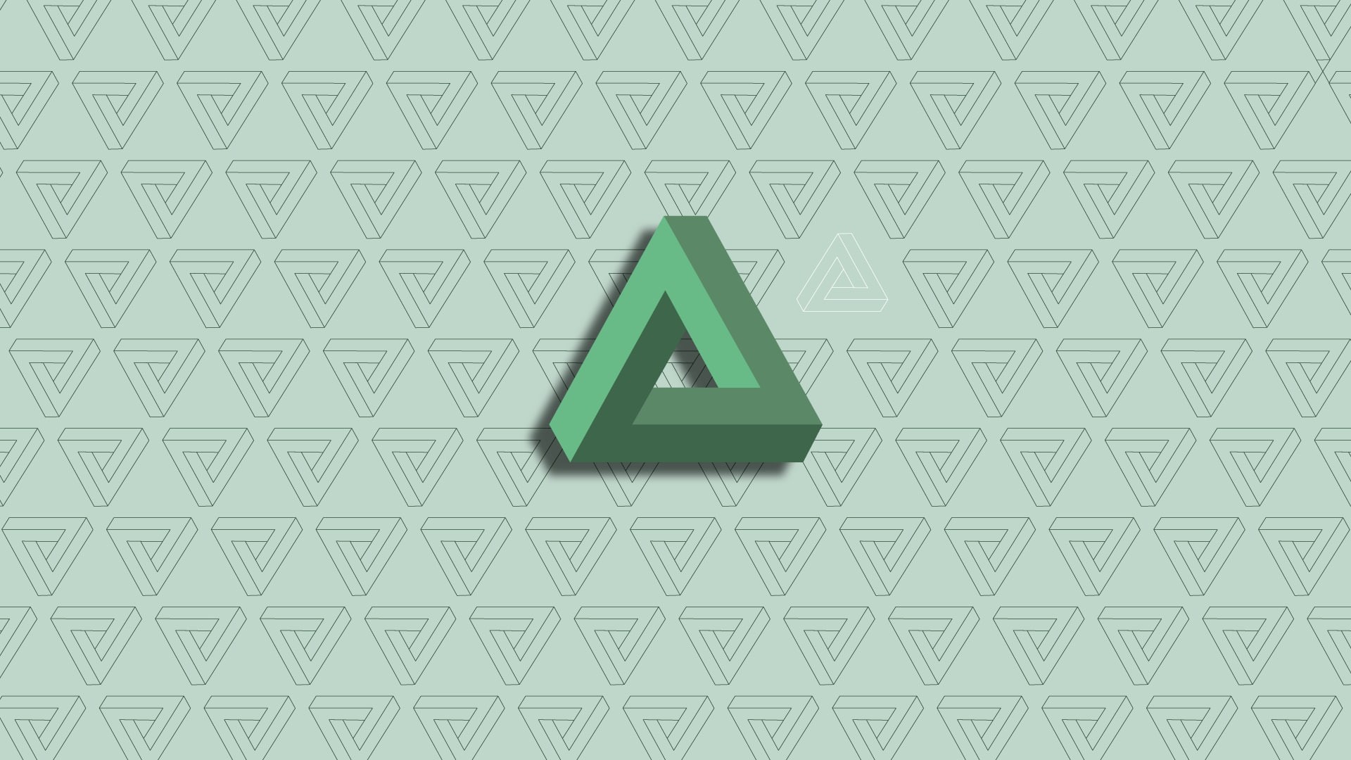 minimalism, abstract, 1080P, Penrose triangle, geometry, HD Wallpaper