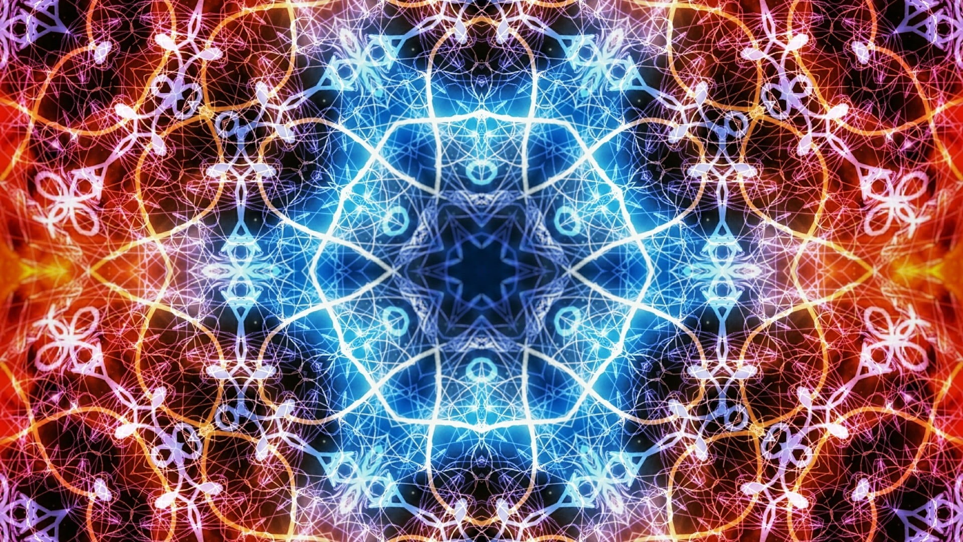 trippy, shape, vibrant, multi colored, lighting equipment, repetition, pattern, abstract, complexity, creativity, glowing, design, color, kaleidoscope, HD Wallpaper