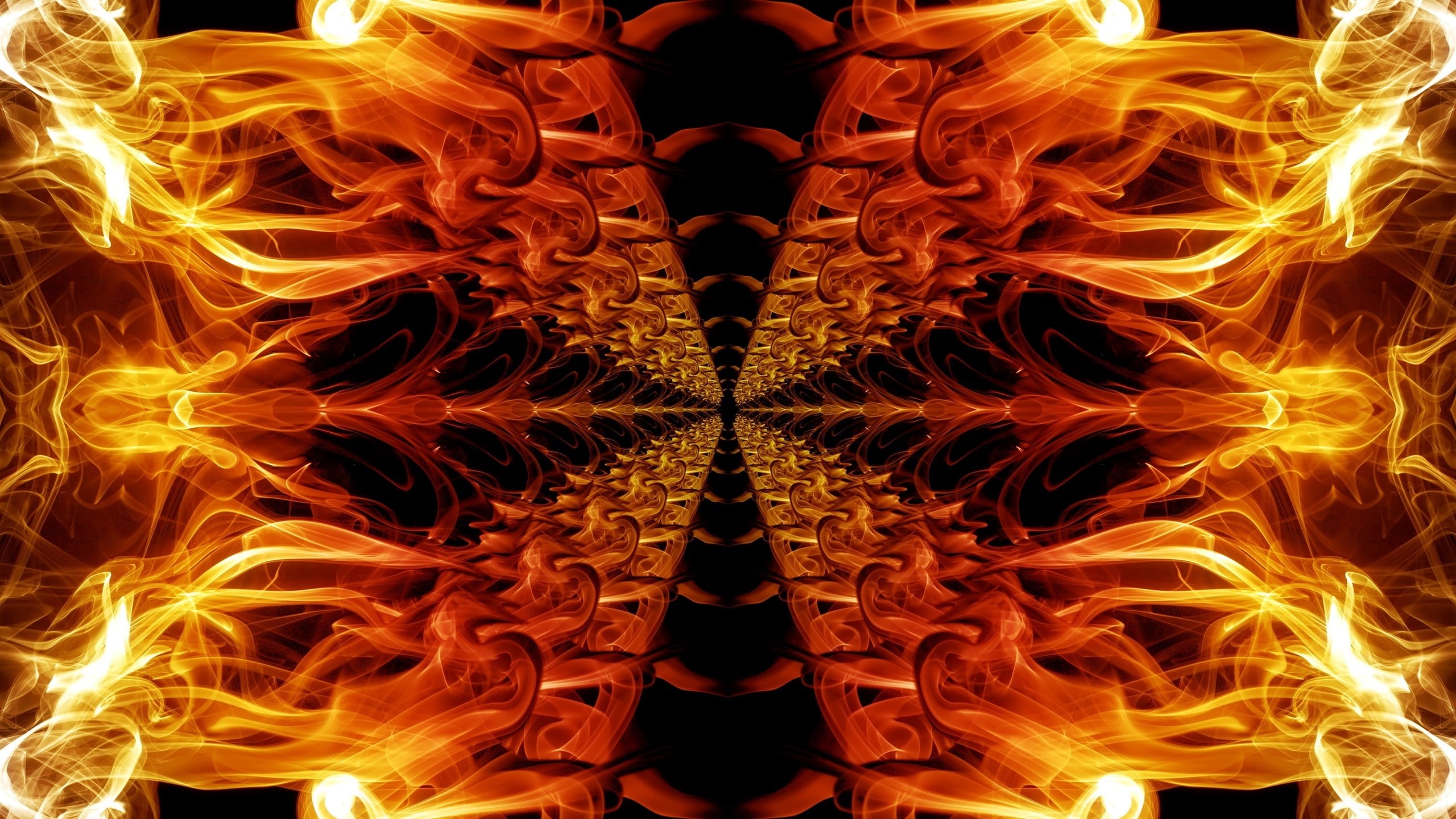 sign, creativity, light - Natural Phenomenon, art, symmetry, dark, studio shot, pattern, abstract, yellow, bright, flame, burning, dive, fire - Natural Phenomenon, HD Wallpaper