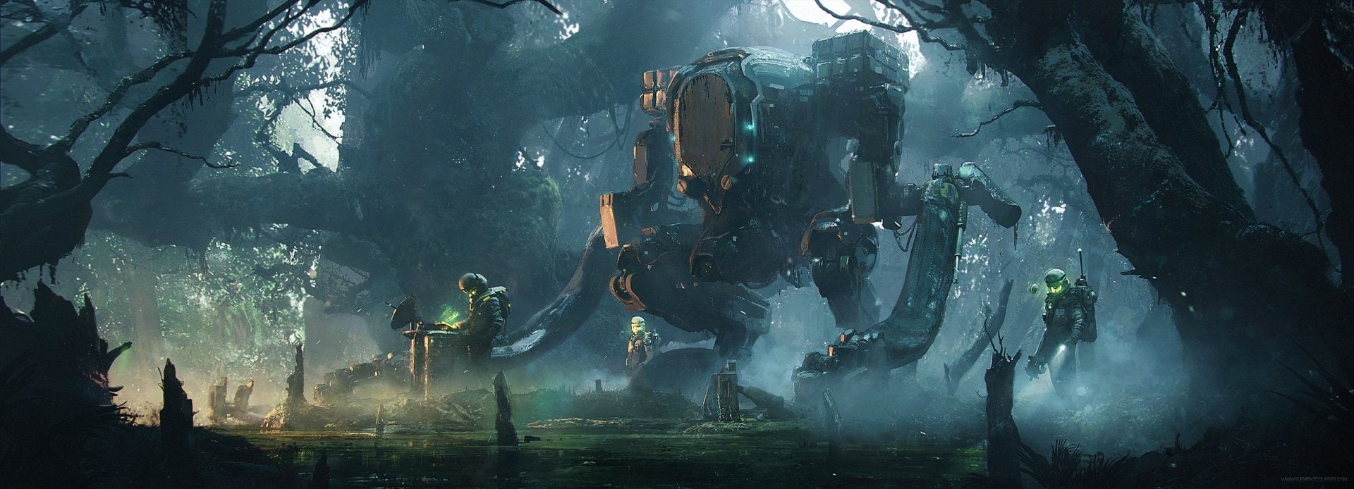 Space Suit, Robot, Exploration, 1080P, Sci Fi, Warrior, Forest, HD Wallpaper