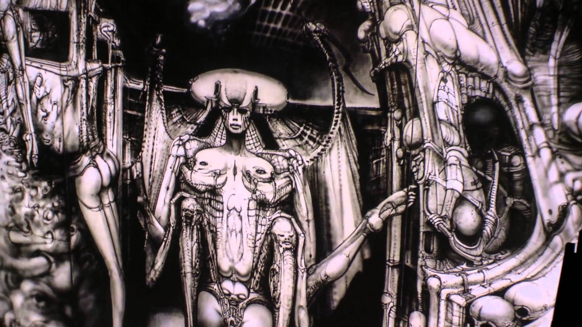 no people, representation, Dark, r, Aliens, spooky, horror, the past, history, statue, focus on foreground, h, metal, alien, hanging, Xenomorph, 1080P, HD Wallpaper