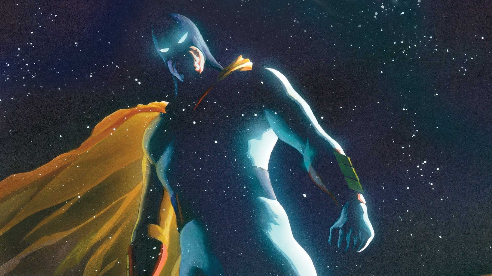 nature, leisure activity, sea, clothing, night, 1080P, artwork, Space Ghost, water, real people, batman, motion, sky, outdoors, star - space, illustration, HD Wallpaper