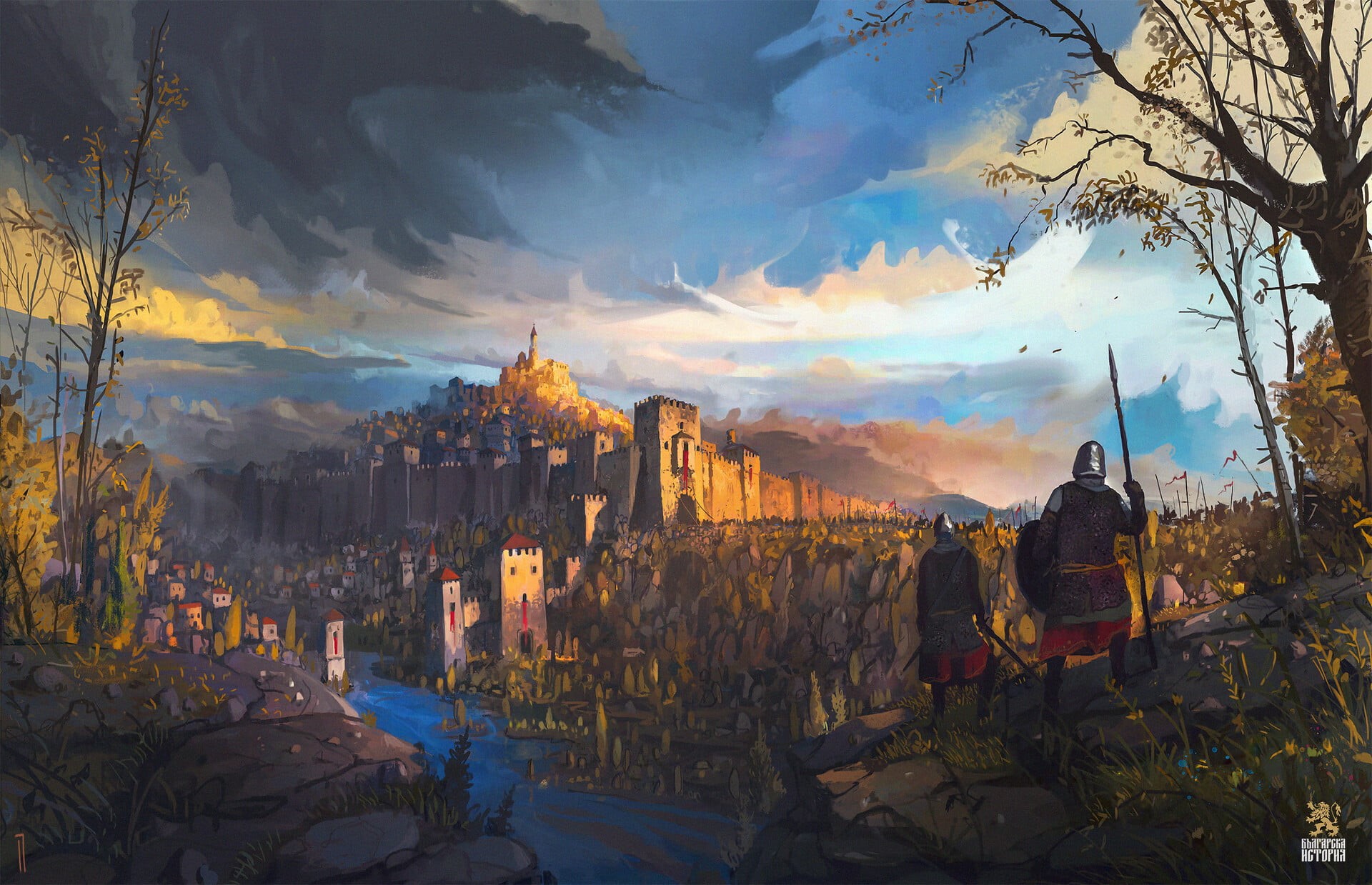 1080P, fantasy city, artwork, fantasy art, Ismail Inceoglu, HD Wallpaper