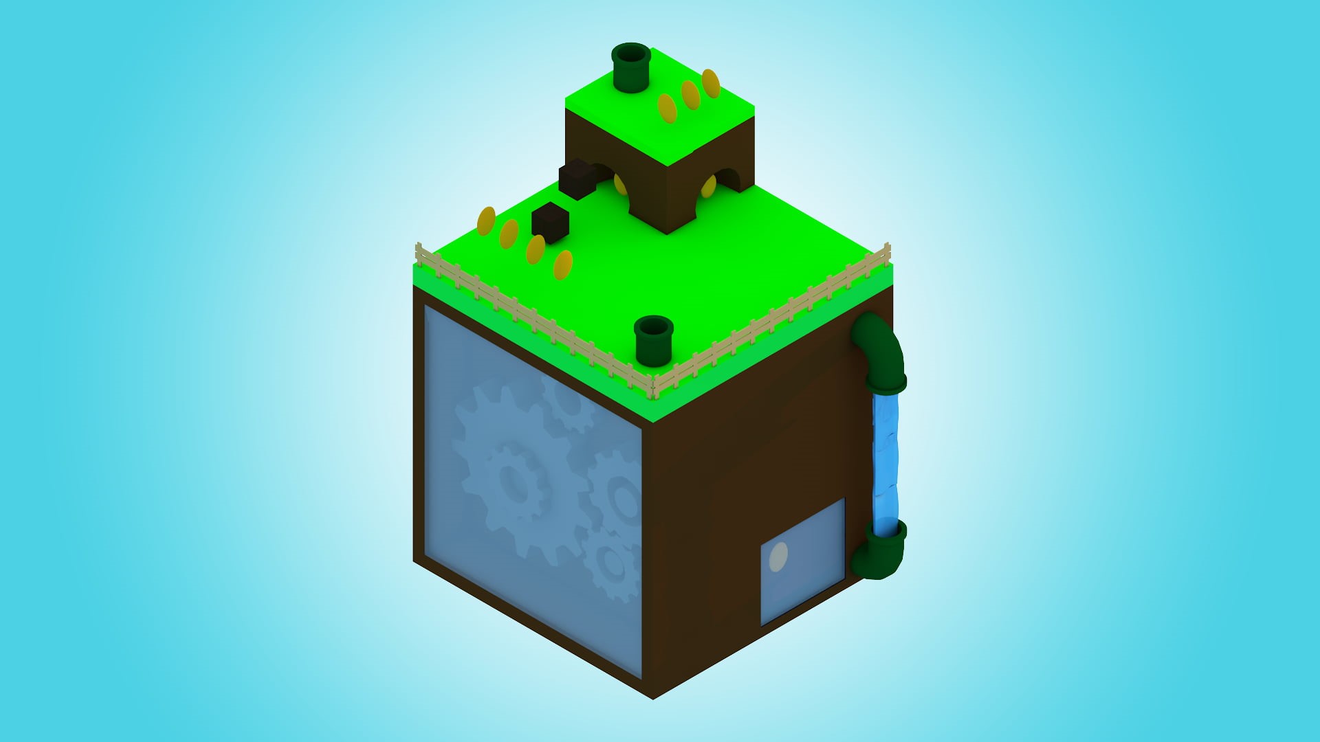 architecture, colored background, green color, low poly, 1080P, representation, single object, technology, close-up, no people, creativity, box, green, HD Wallpaper