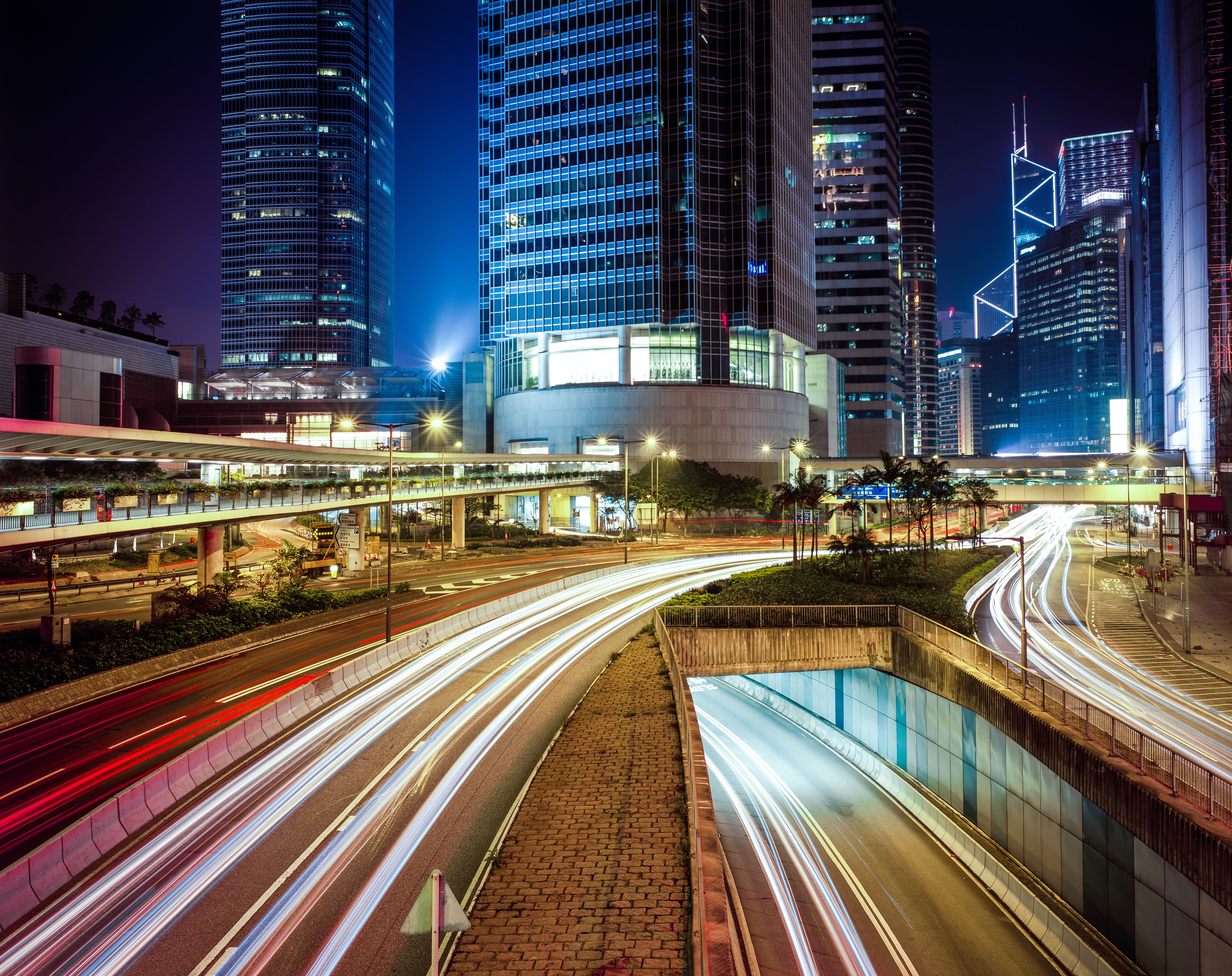 modern, blurred Motion, built Structure, Large format, famous Place, travel, CBD, Skyscraper, One, business, 5K, hong, Two IFC, kong, Central Business District, HD Wallpaper
