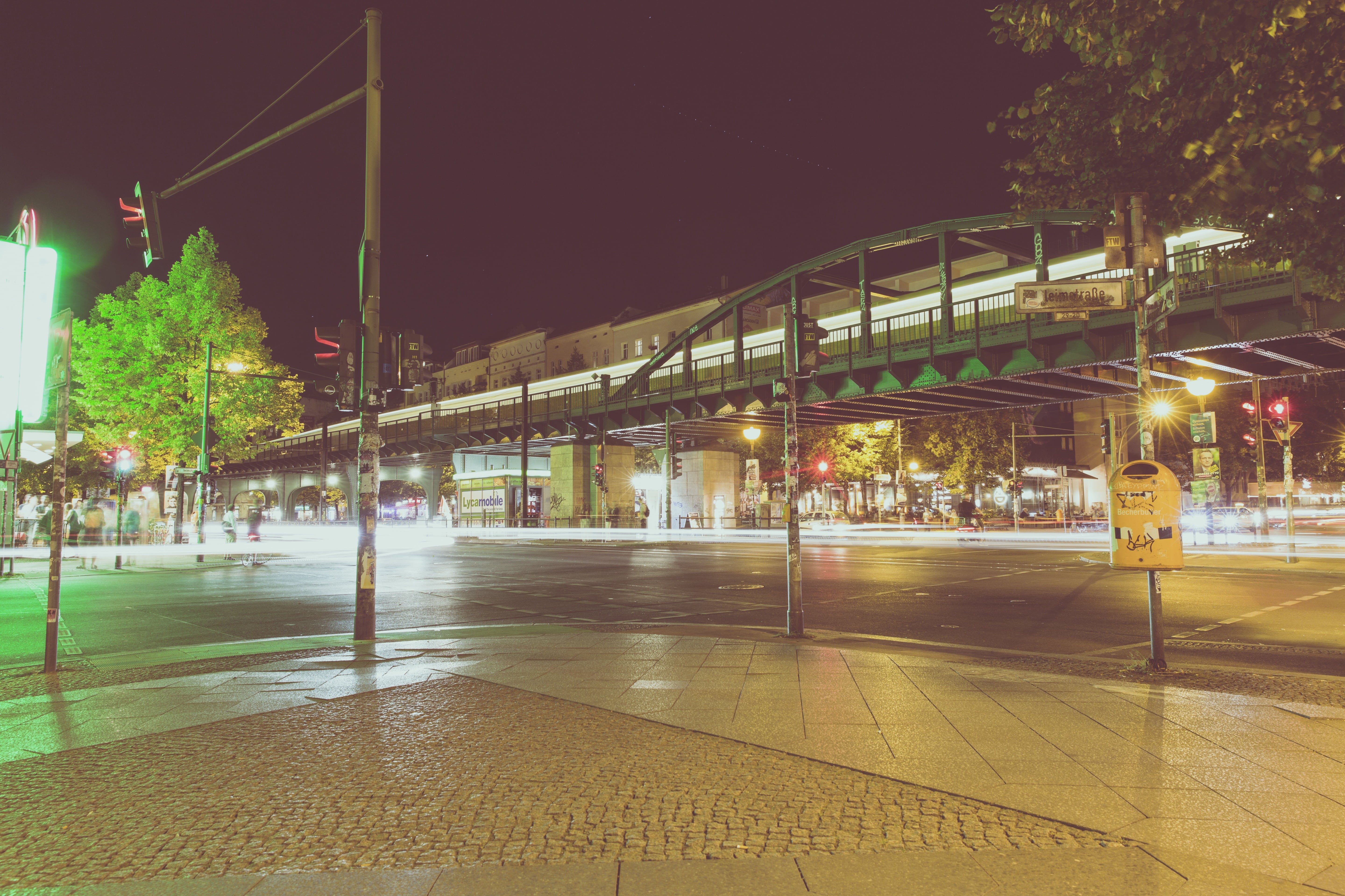 group of people, motion, holiday, road, building exterior, built structure, tiled floor, germany, capital, bridge, building, metro, street light, transport, HD Wallpaper