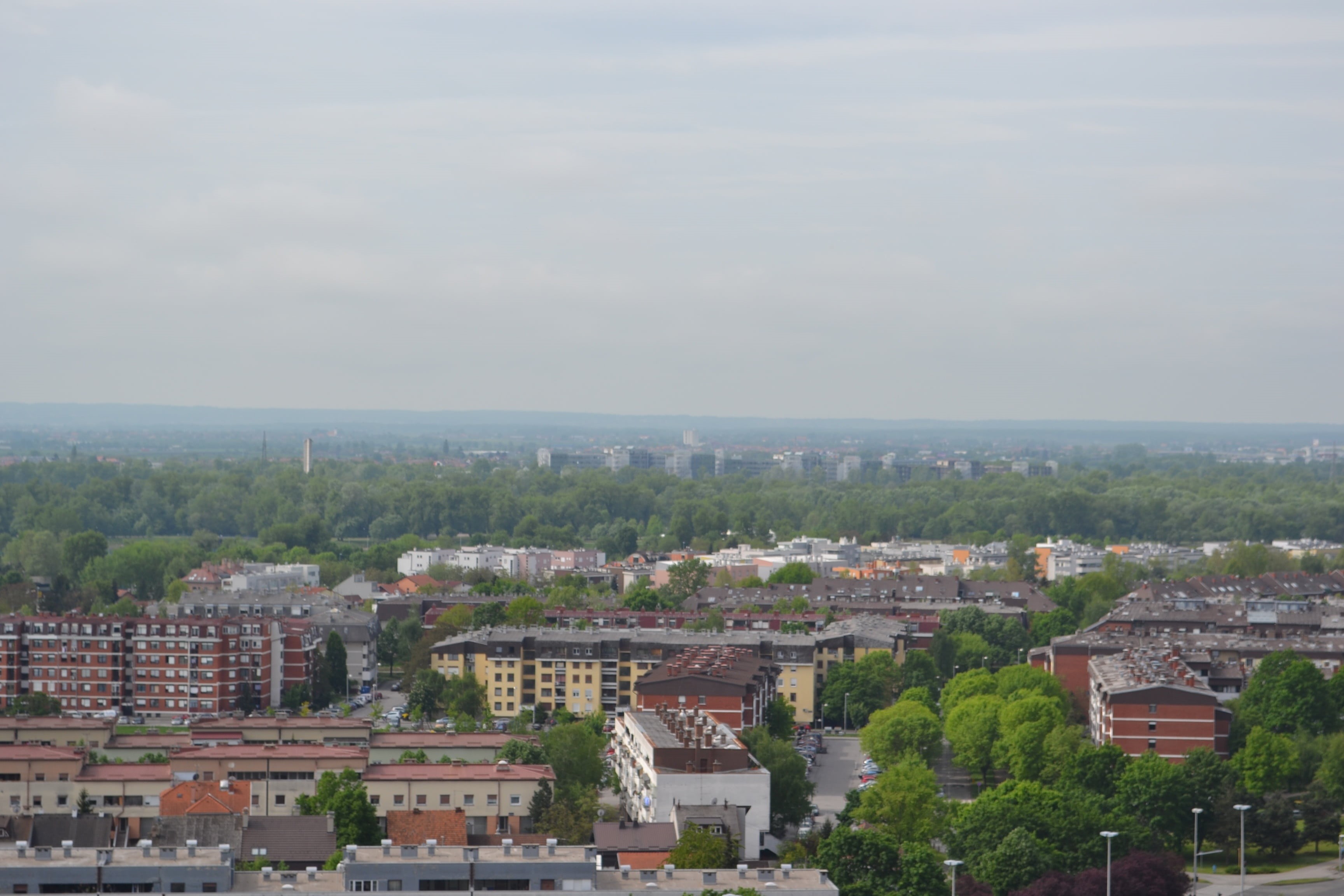 horizon, europe, green, zagreb, outdoors, 2K, cityscape, day, city, residential district, building, no people, buildings, horizon over land, park, nature, HD Wallpaper