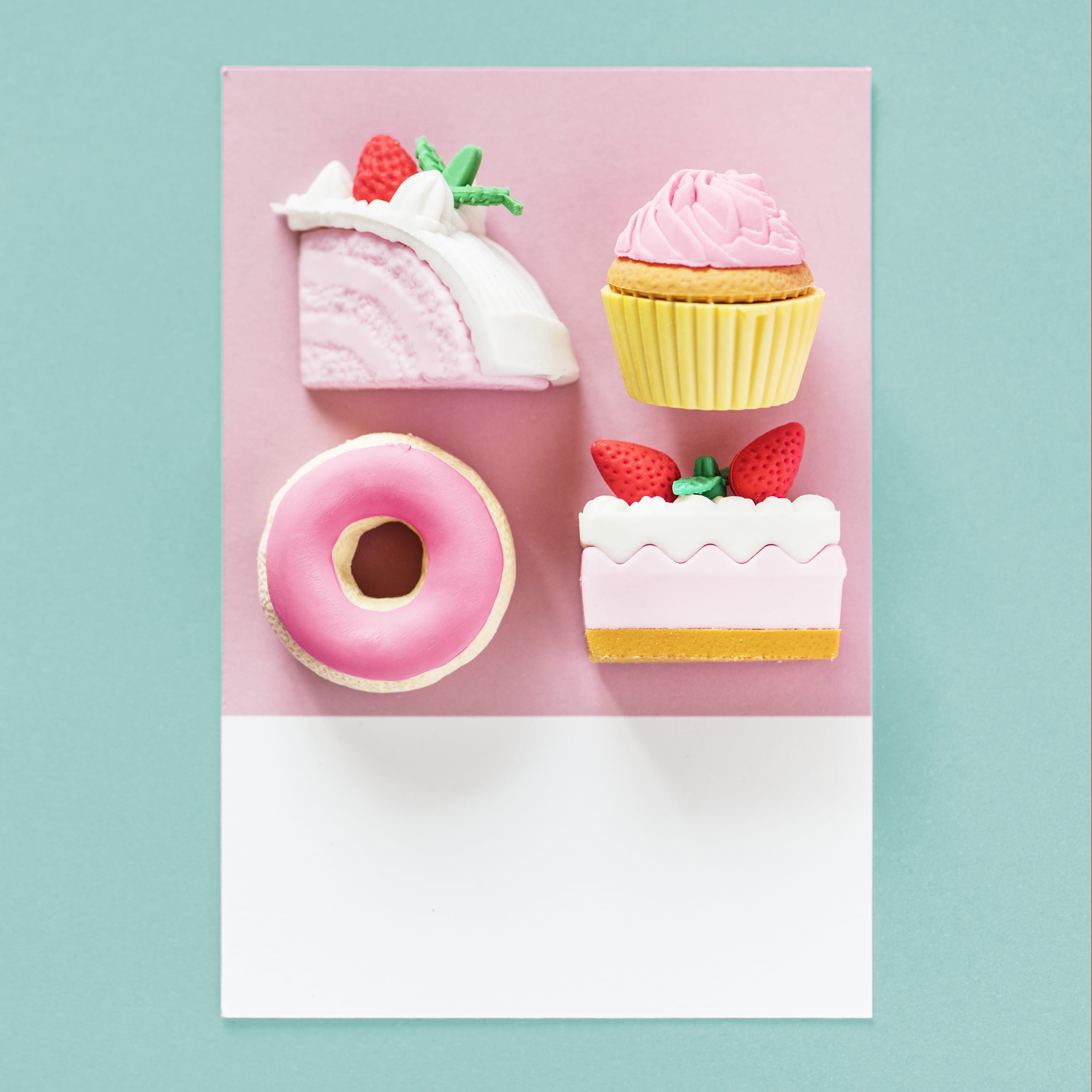 sweet food, candy, micro, directly above, dessert, unhealthy eating, still life, indulgence, colored background, party, top, colorful, art, pastel, indoors, Phone HD Wallpaper