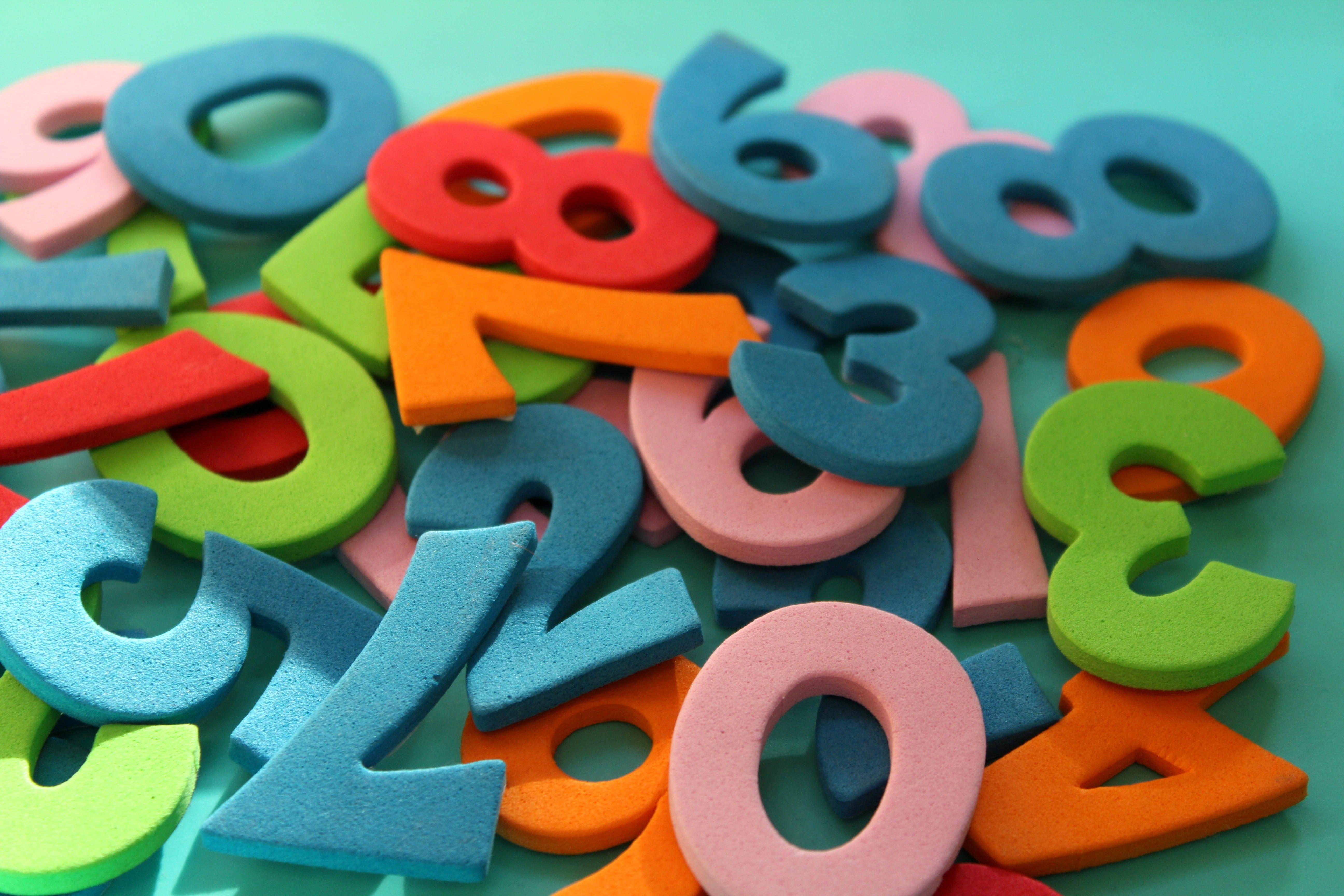 alphabet, mathematics, learning, creativity, letter, large group of objects, counting, colorful, still life, childhood, text, multi colored, indoors, 5K, HD Wallpaper