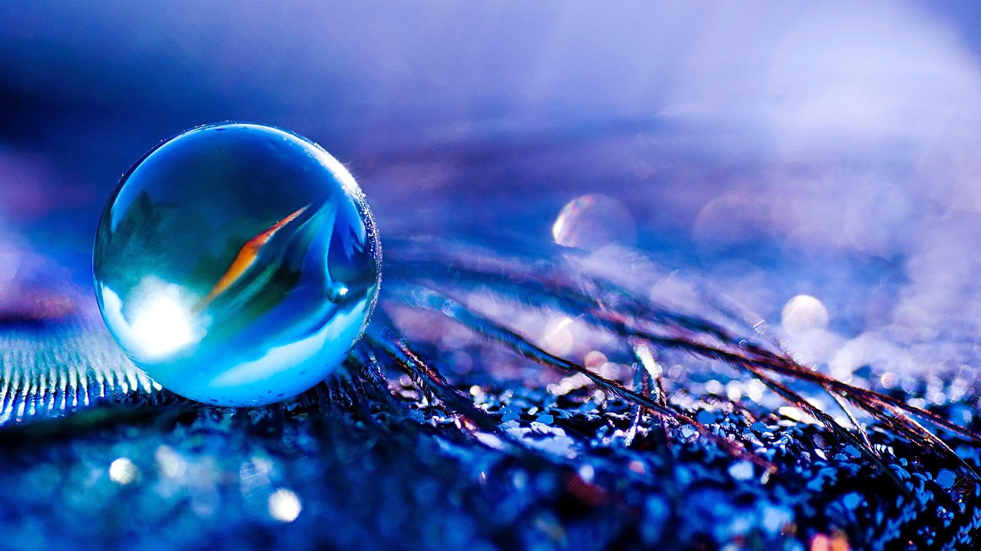 drops, bubble, shiny, globule, wet, blue, atmosphere, crystal ball, fragility, clean, aqua, day, vulnerability, outdoors, surface level, clear, glass, reflection, HD Wallpaper