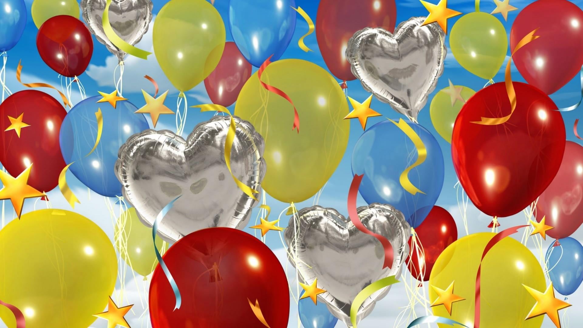 celebration, orange, glossy, shiny, ball, icon, web, balloons, graphic, circle, ribbon - sewing item, round, 3d, object, yellow, reflection, holiday, button, HD Wallpaper