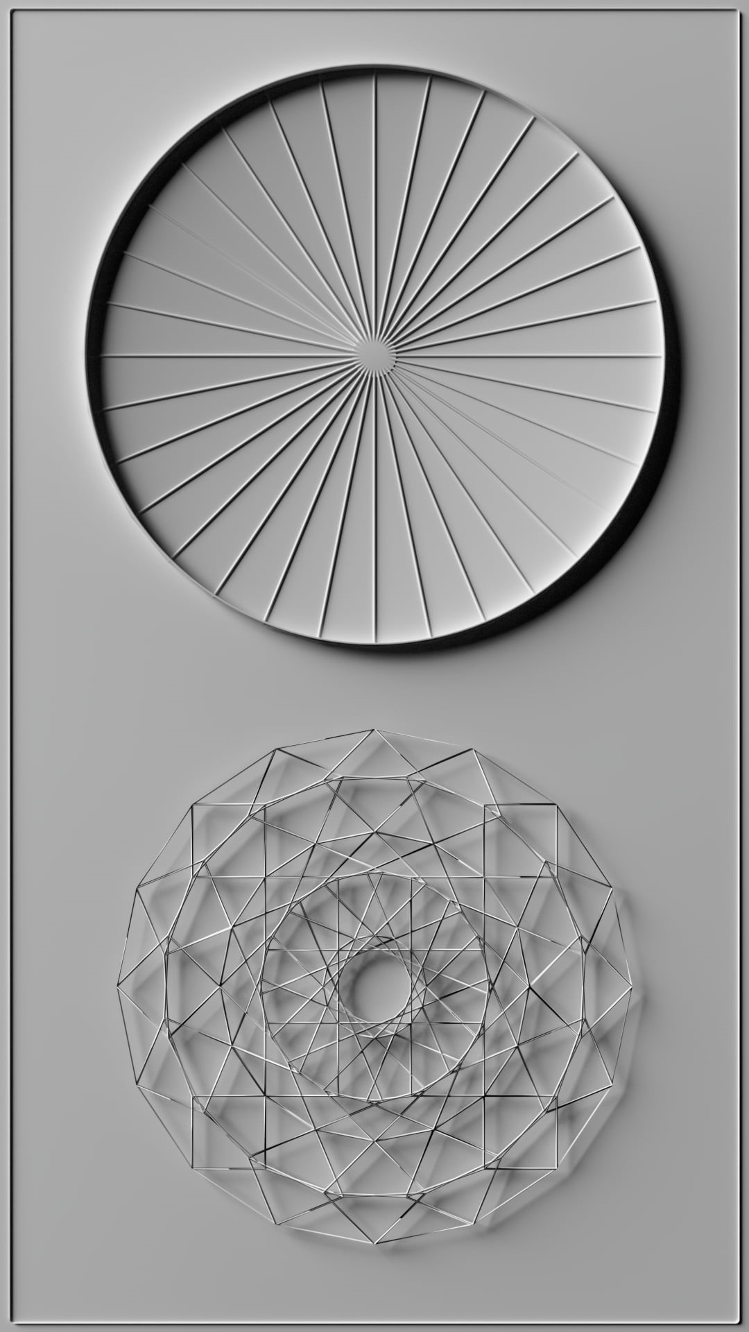 monochrome, 1080P, simple, geometric figures, portrait display, minimalism, circle, Phone HD Wallpaper