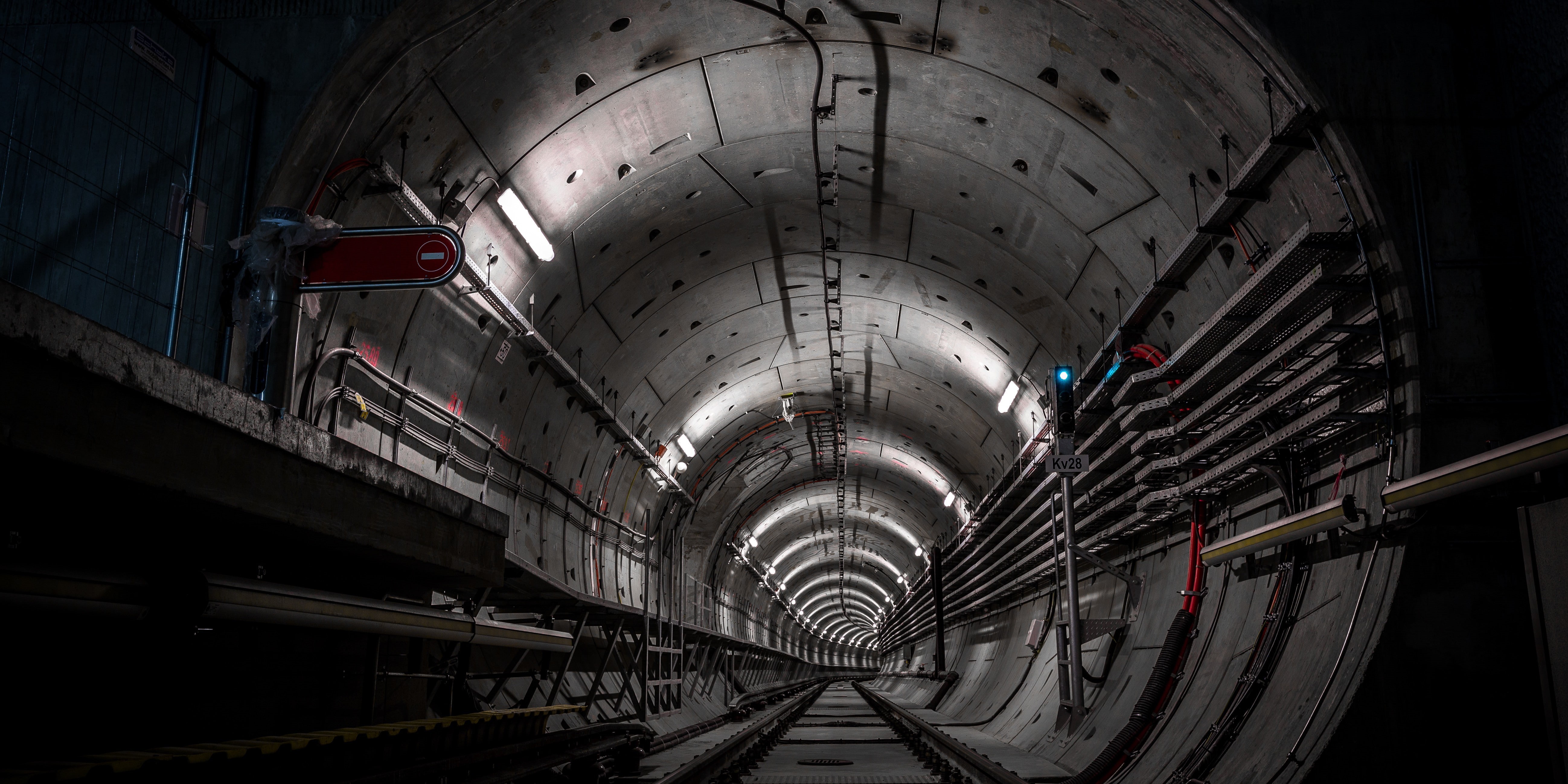 rail transportation, arch, no people, vanishing point, travel, public transportation, built structure, illuminated, staircase, ceiling, low angle view, HD Wallpaper