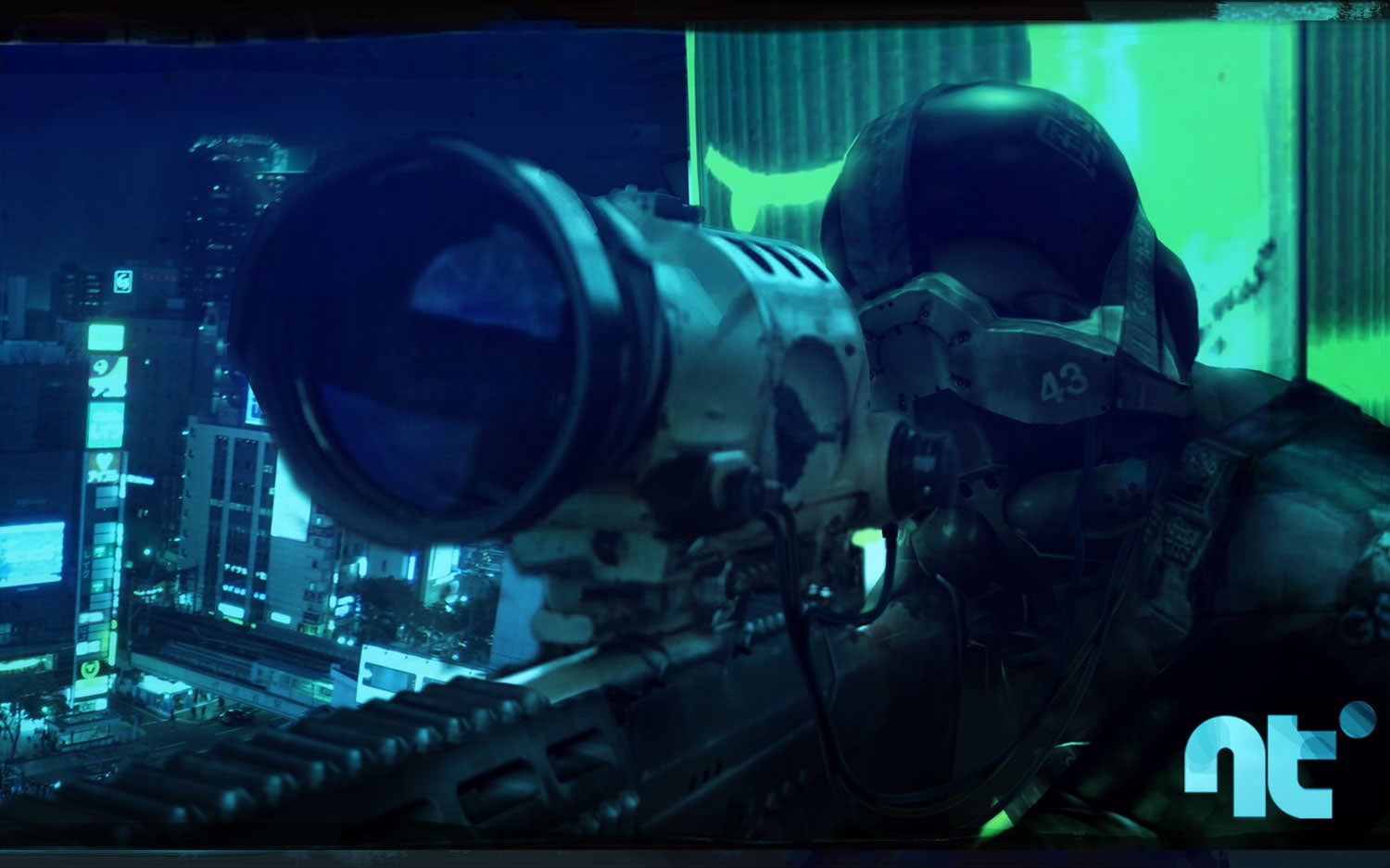 720P, Futuristic, cgi, Sniper Rifle, neotokyo, gun, HD Wallpaper
