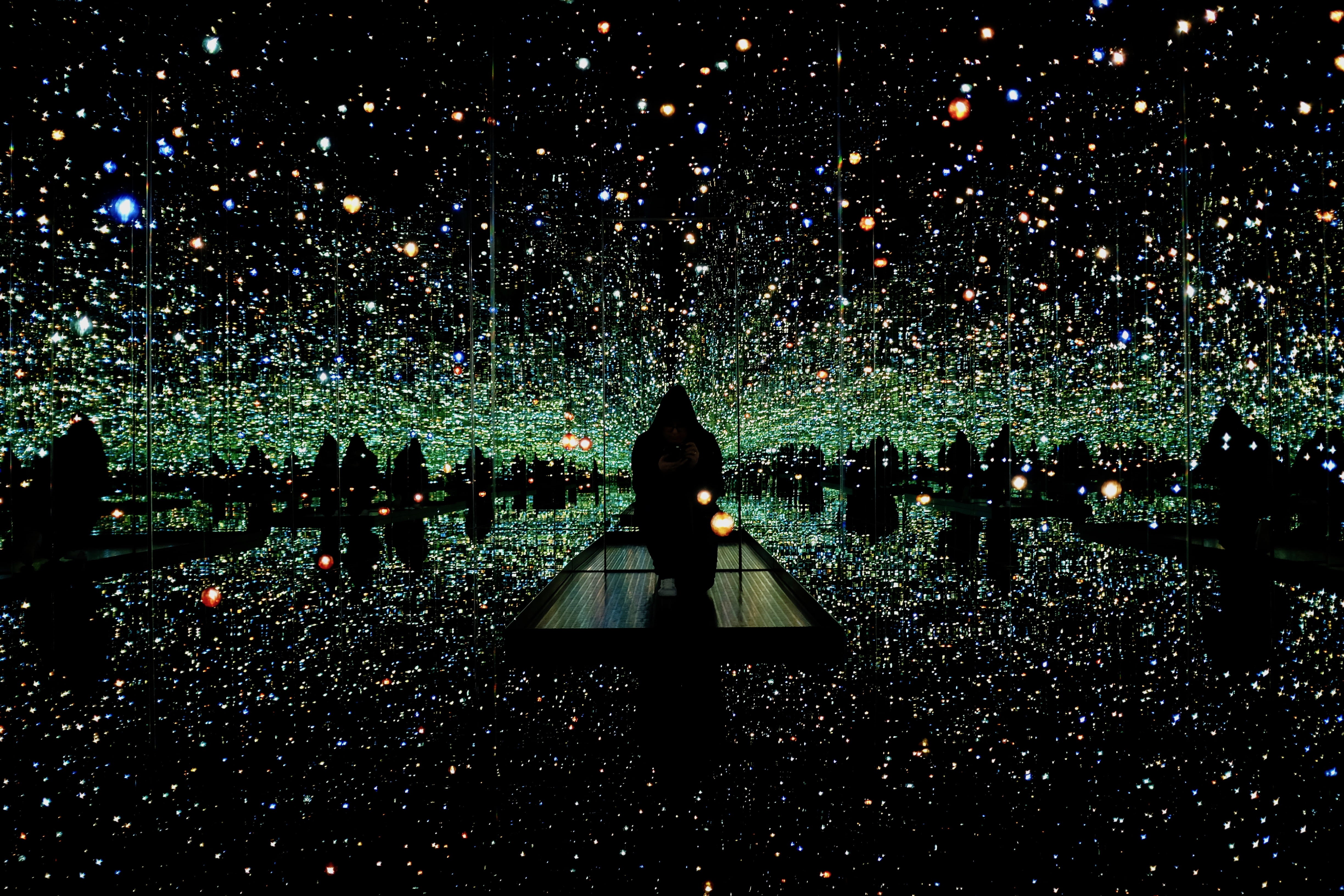 sky, moody, light, paper, infinity room, tree, real people, group of people, festival, decoration, travel destinations, illuminated, selfie, night, lights, HD Wallpaper