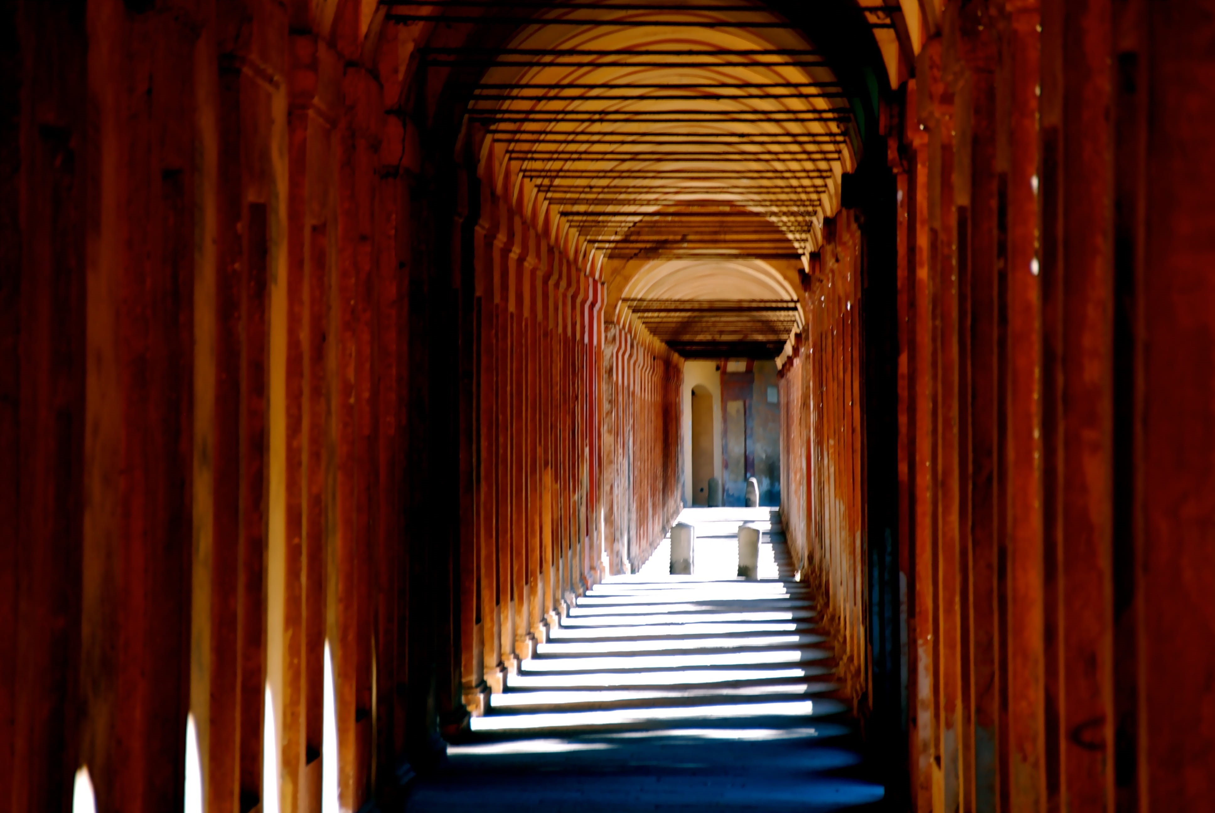 architecture And Buildings, architecture, San Luca, diminishing perspective, absence, direction, place of worship, pattern, Italy, travel Locations, pathway, HD Wallpaper