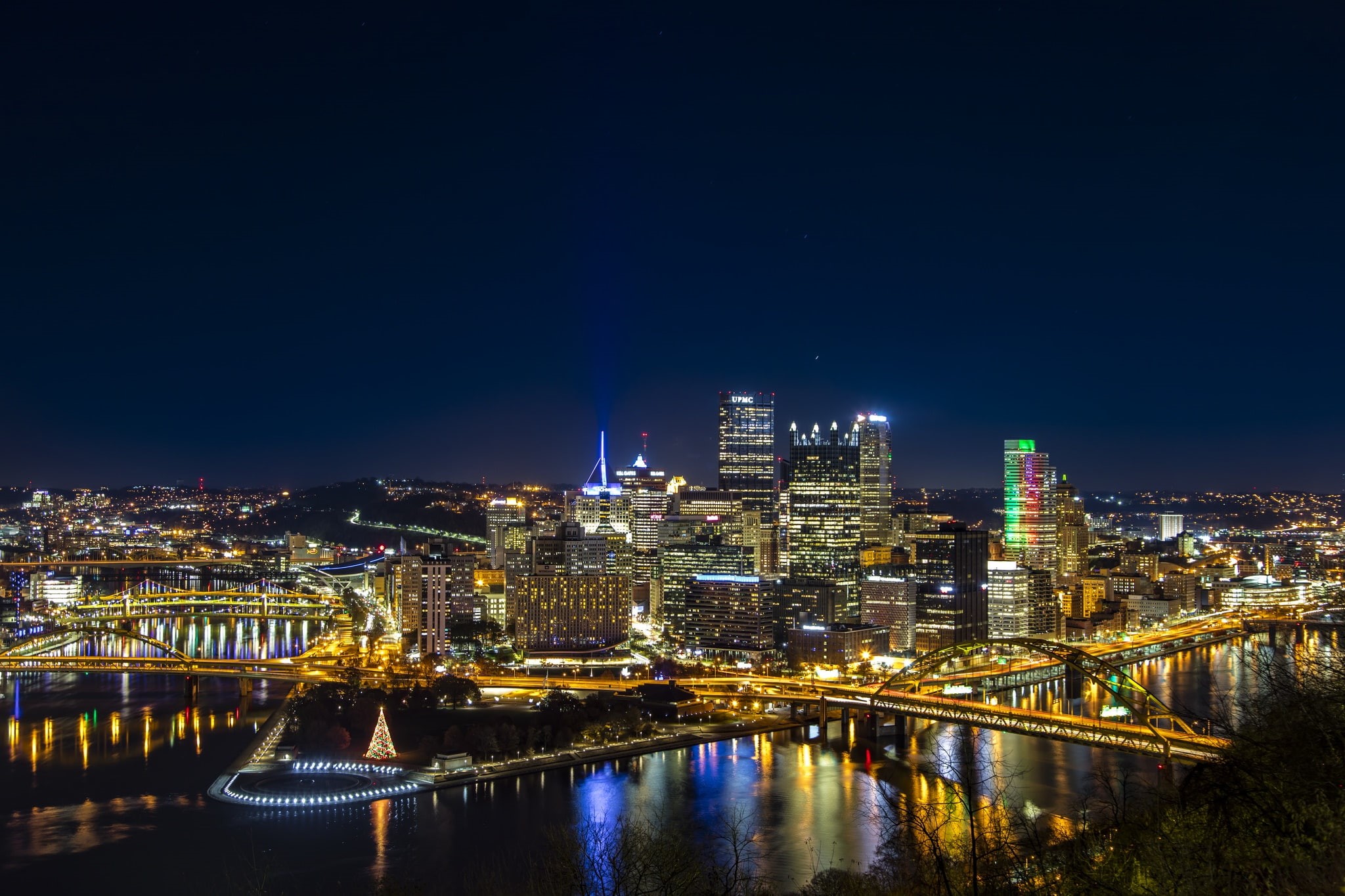 Pittsburgh, 1080P, lights, backlight, HD Wallpaper