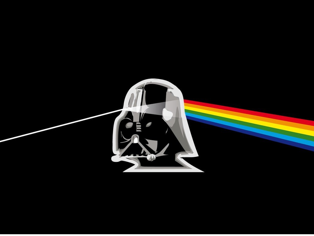Pink Floyd, hd, darth, 480P, abstract, pink, rainbow, Darth Vader, floyd, vader, take off, funny, art, helmet, dark, HD Wallpaper