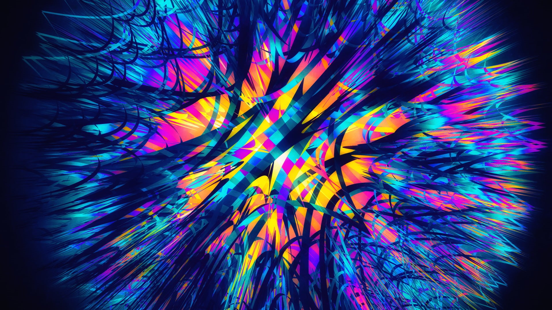 1080P, blue, colorful, abstract, 3D Abstract, digital art, HD Wallpaper