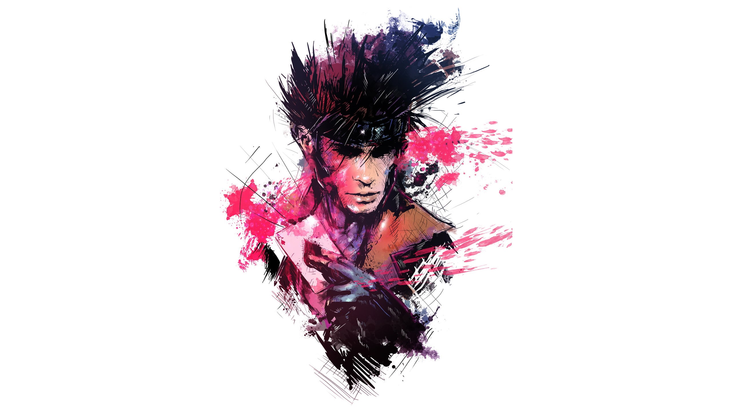 x, drawing, cartoon/comic, men, white, 2K, gambit, hd, HD Wallpaper