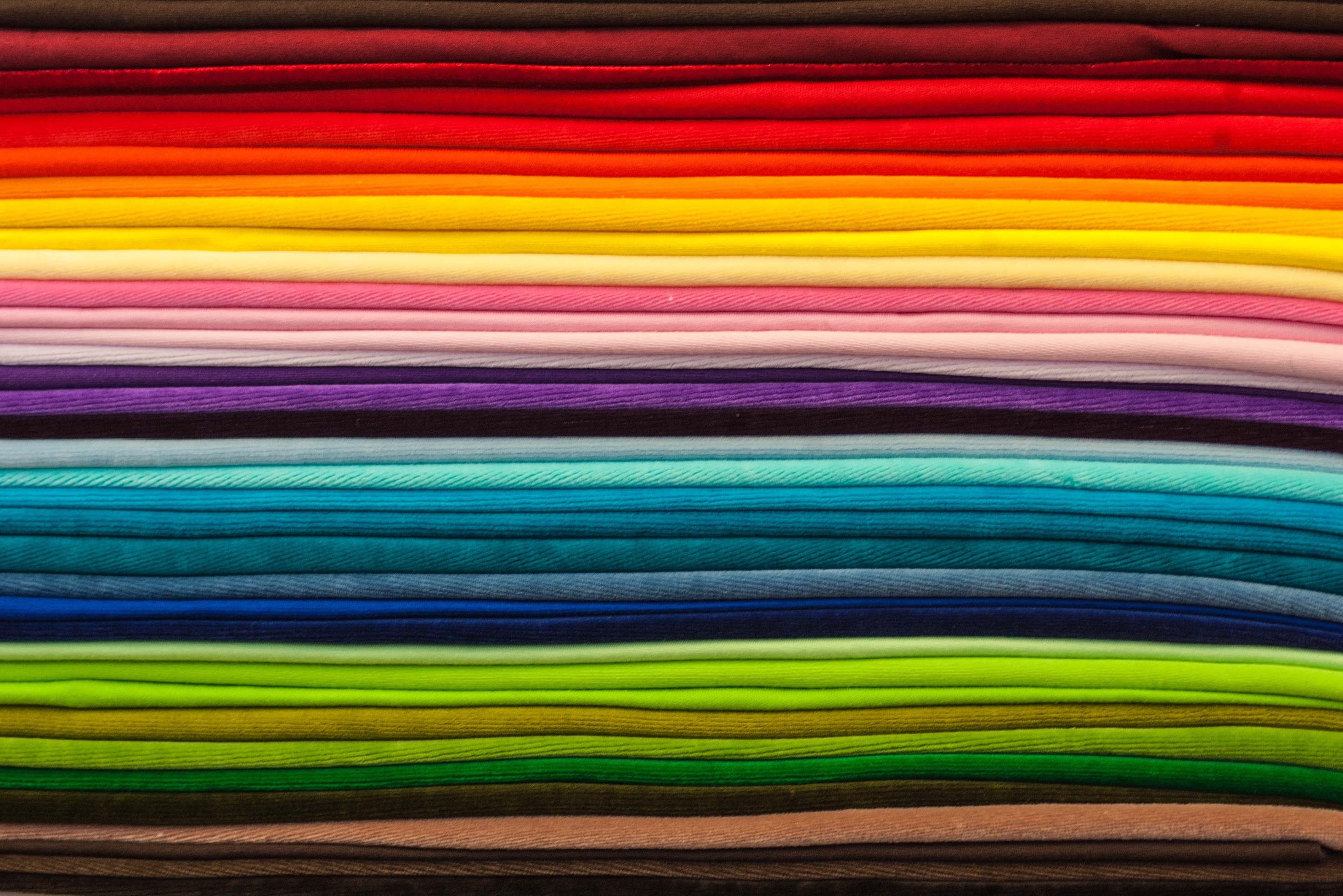 still life, full frame, colors, no people, rainbow, indoors, fabric, assorted, green color, stack, texture, textile, 2K, color, vibrant color, close-up, HD Wallpaper