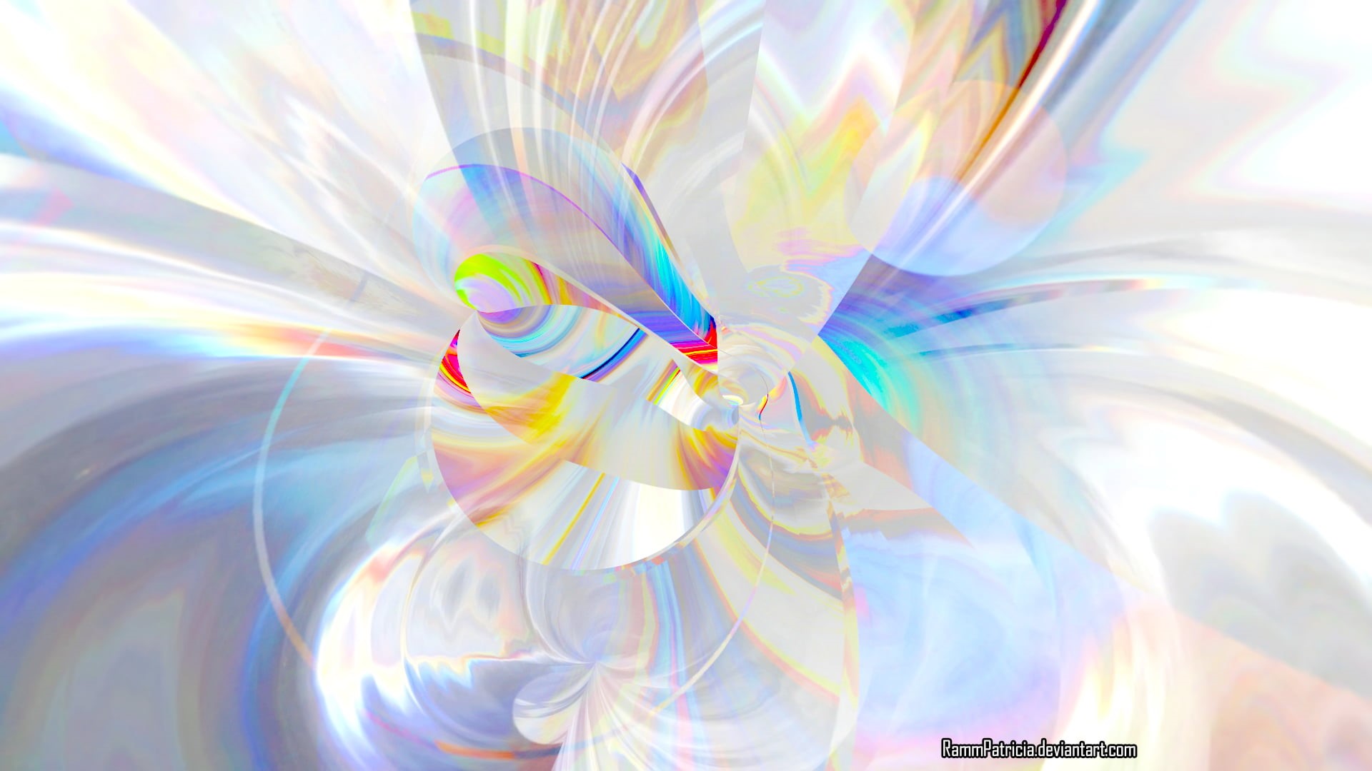 colorful, digital art, digital, watermarked, abstract, iridescent, prism, 1080P, RammPatricia, HD Wallpaper