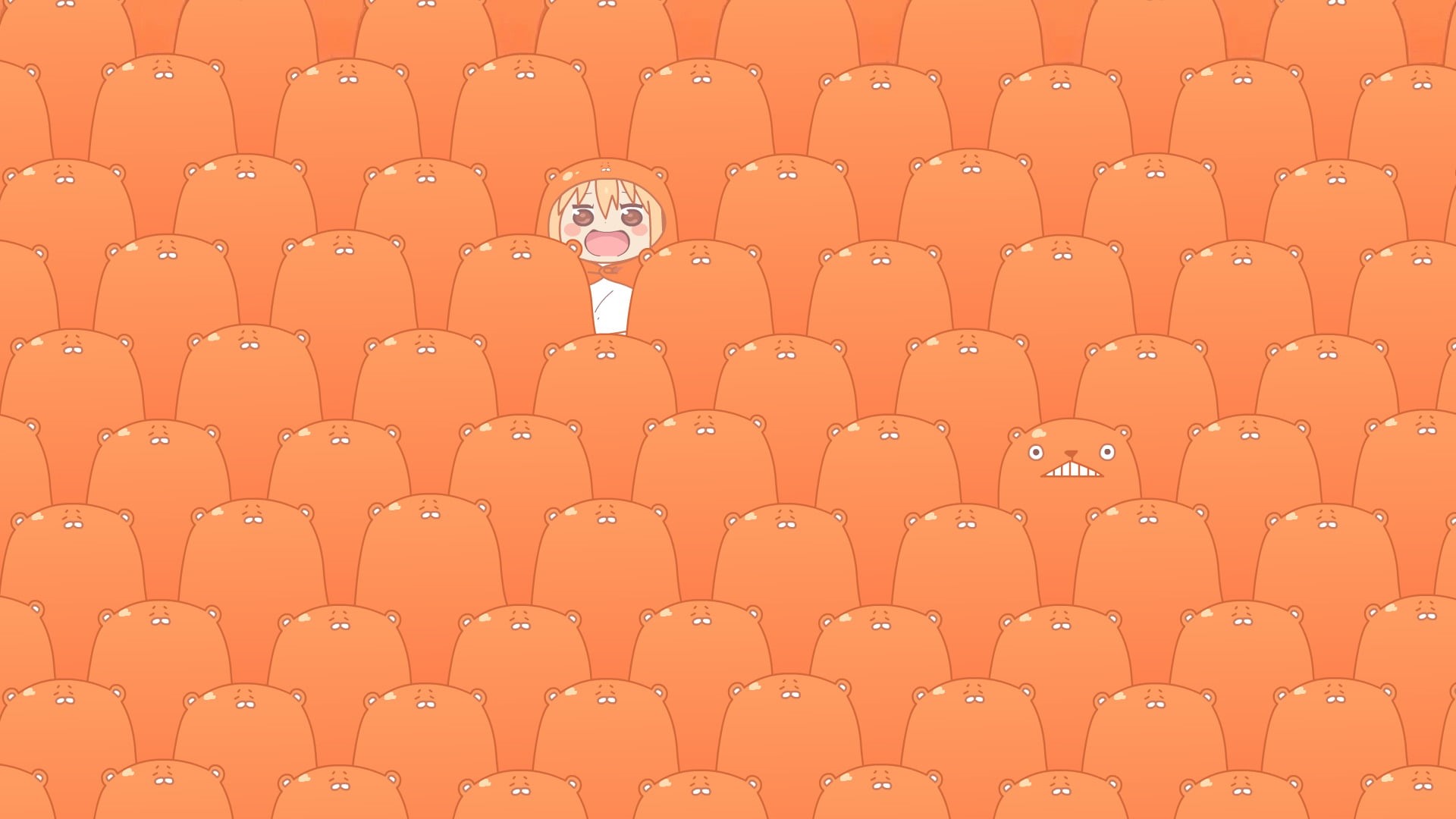 Anime, standing out from the crowd, digital, side by side, full frame, indoors, backgrounds, pattern, no people, repetition, Umaru Doma, group, choice, HD Wallpaper