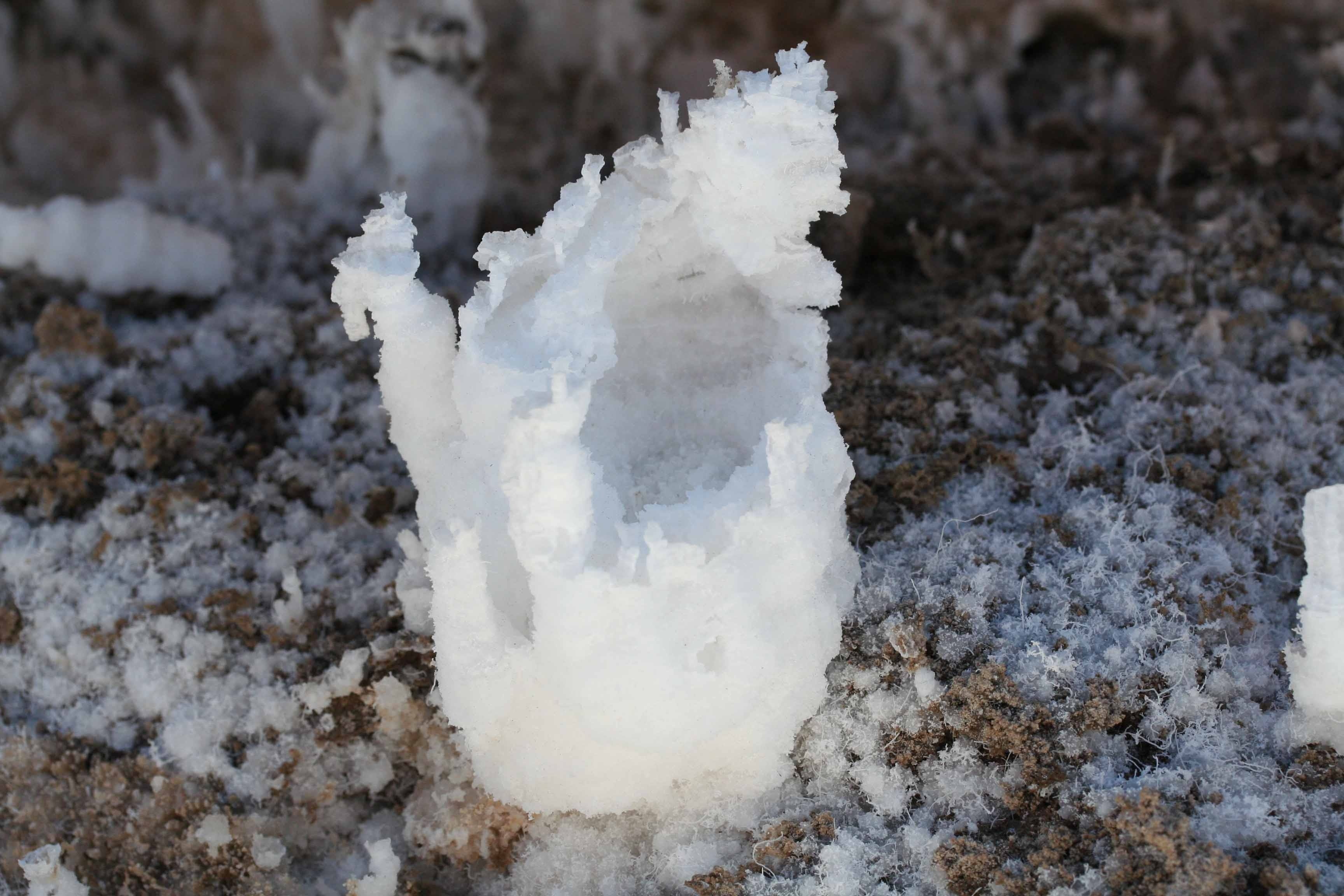 nature, quartz, death valley, beauty in nature, outdoors, sculpture, frozen, crystal, ice crystal, pillar, tesselated, rock salt, brown, frozen water, cold temperature, HD Wallpaper