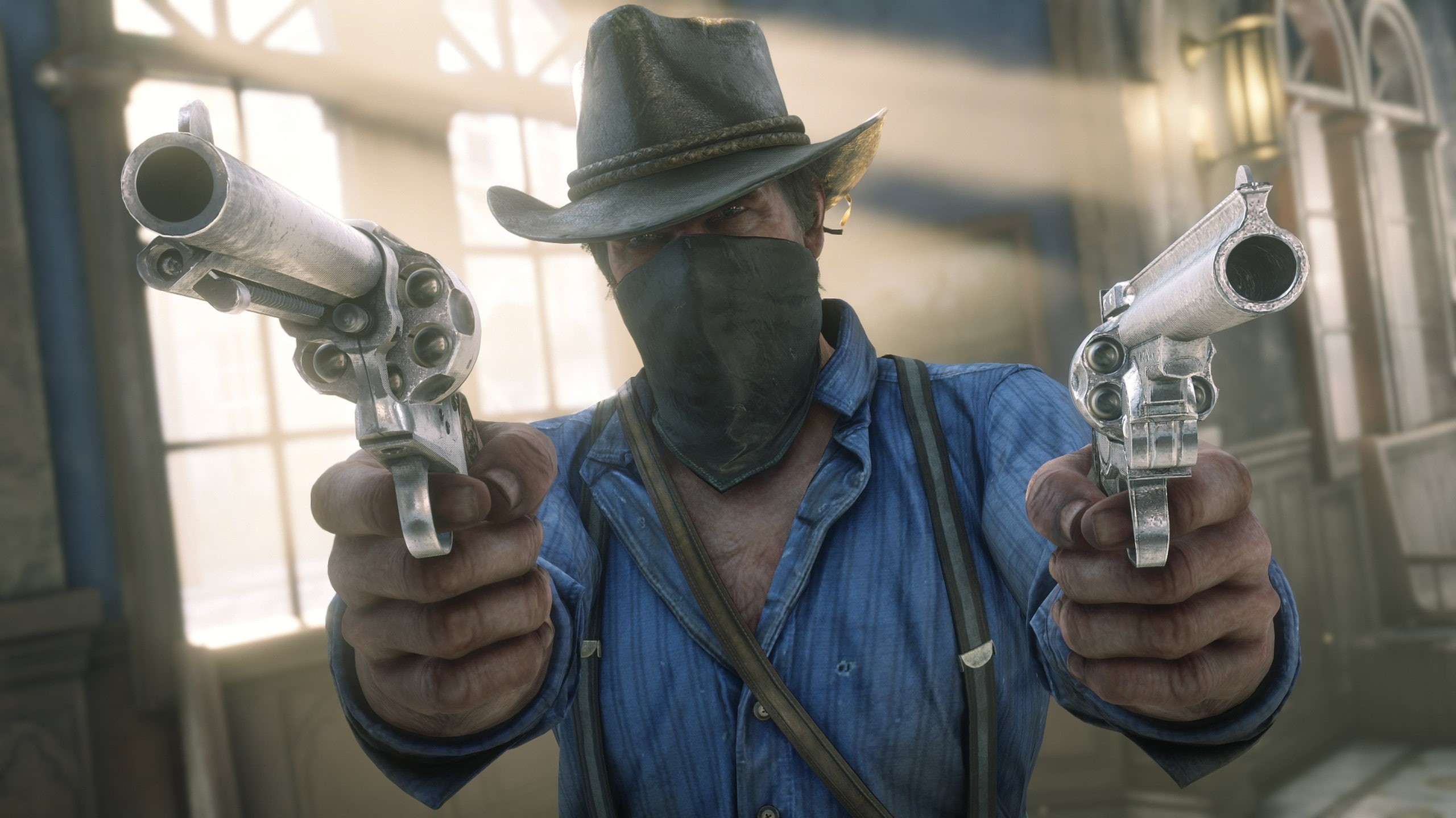 Red Dead Redemption 2, robbery, Rockstar, Bandit, weapons, 2K, Arthur Morgan, hat, HD Wallpaper