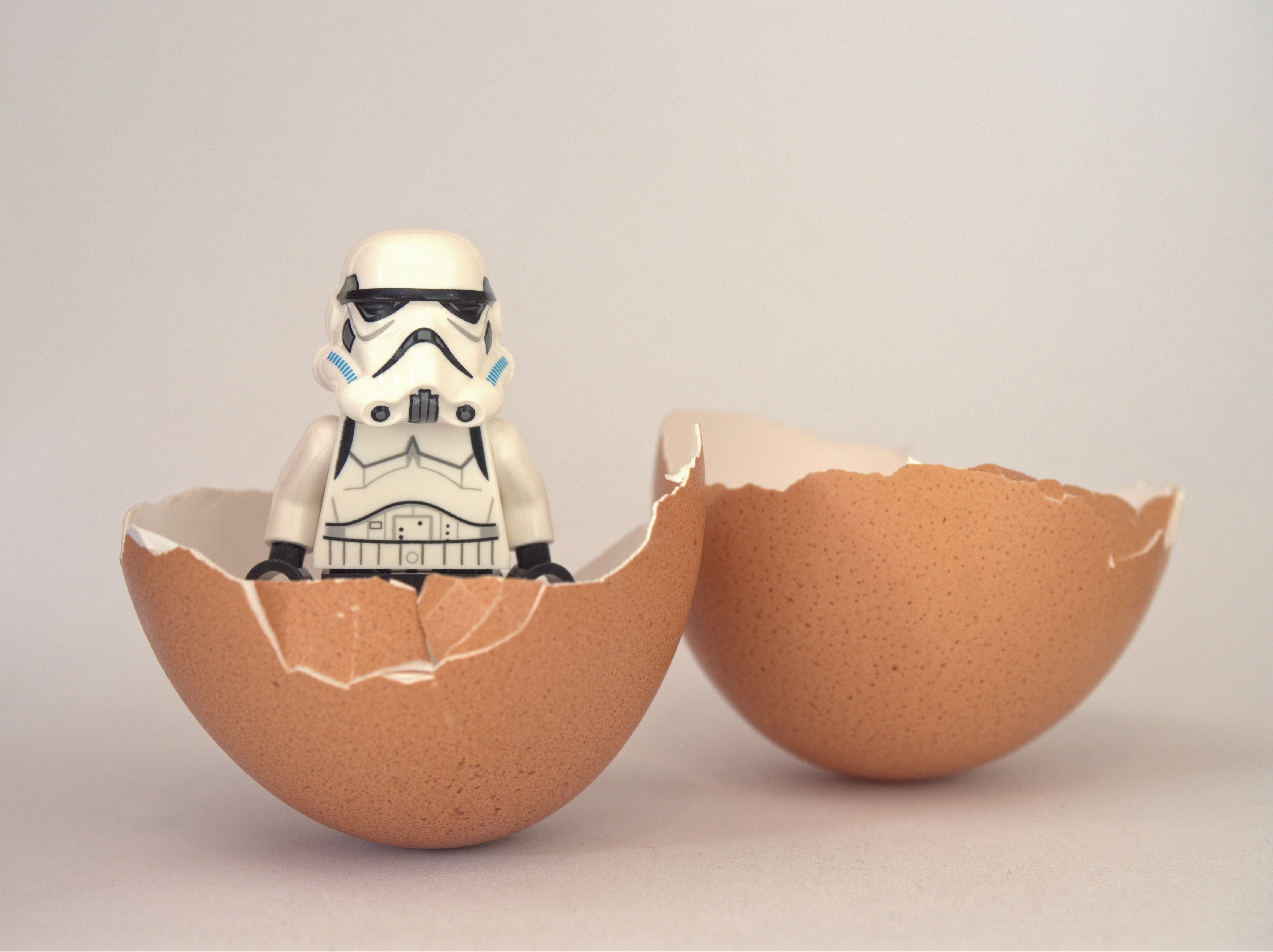 shell, broken, stormtrooper, darth, rebirth, military, embryo, brown, black, first, eggcup, food and drink, trooper, vulnerability, opening, armor, baby, HD Wallpaper