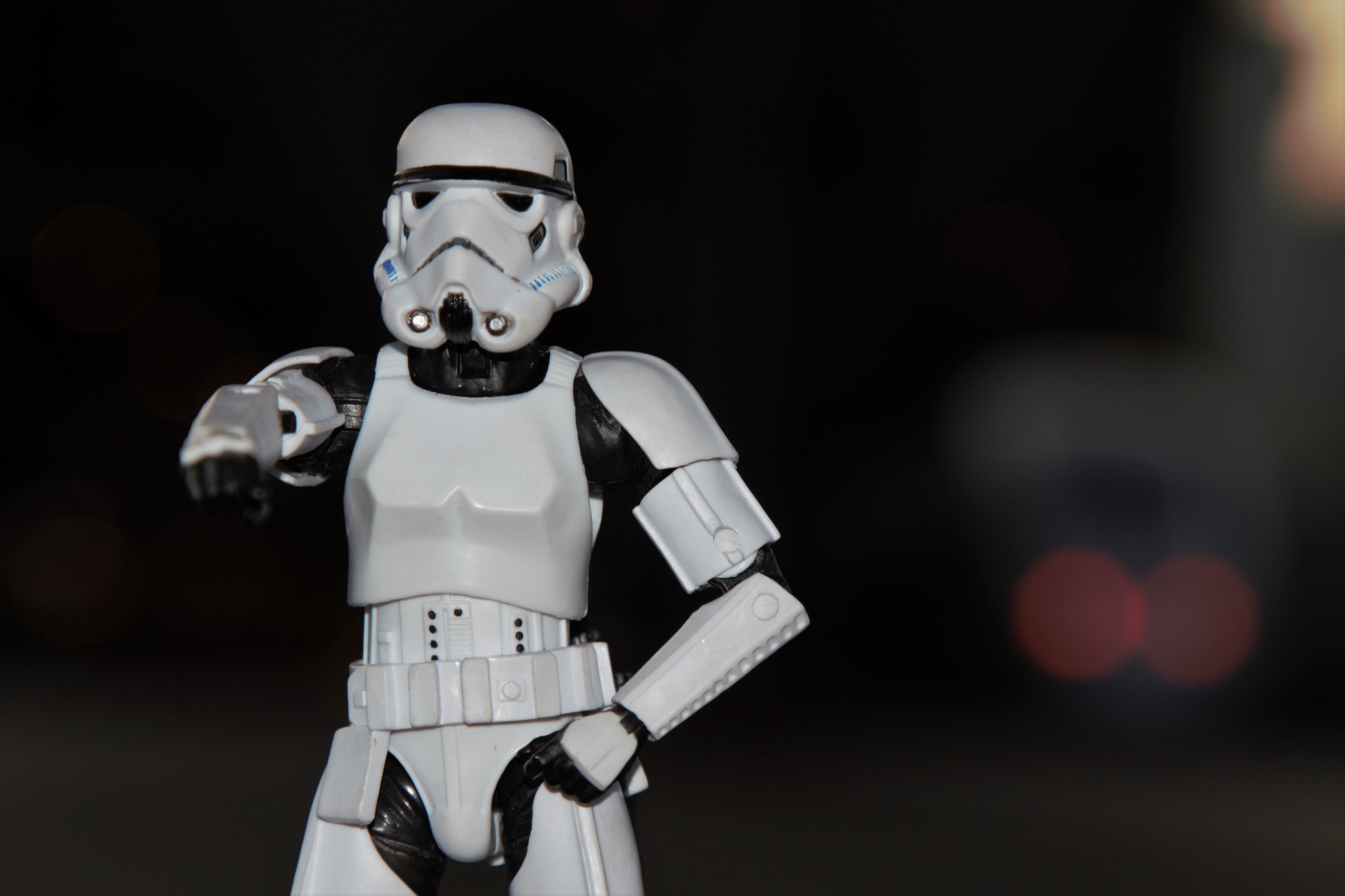 security, looking at camera, space helmet, front view, holding, futuristic, technology, human representation, wars, sports helmet, black background, imperial, HD Wallpaper