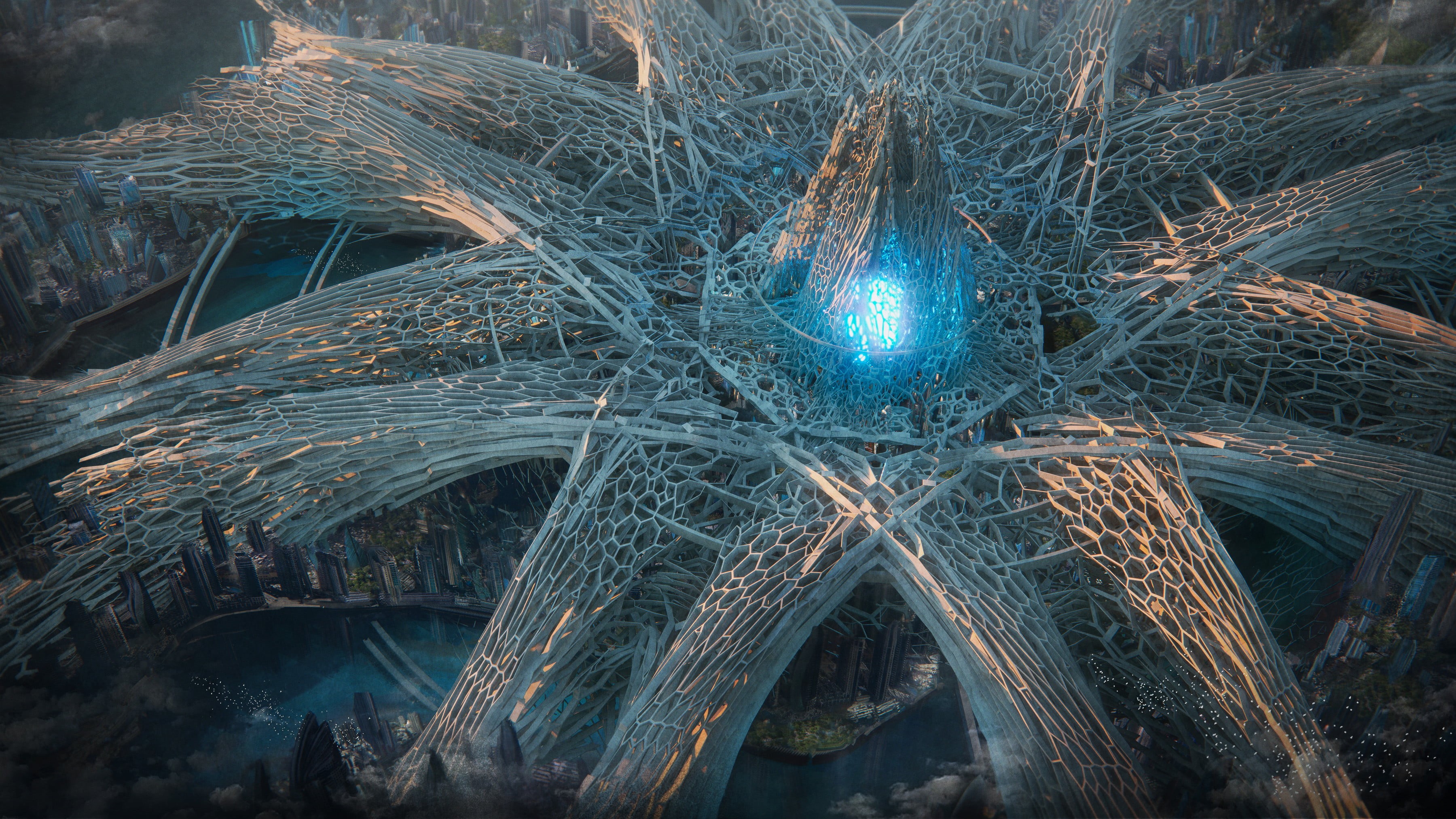digital art, 2K, ArtStation, Leon Tukker, futuristic city, futuristic, artwork, HD Wallpaper