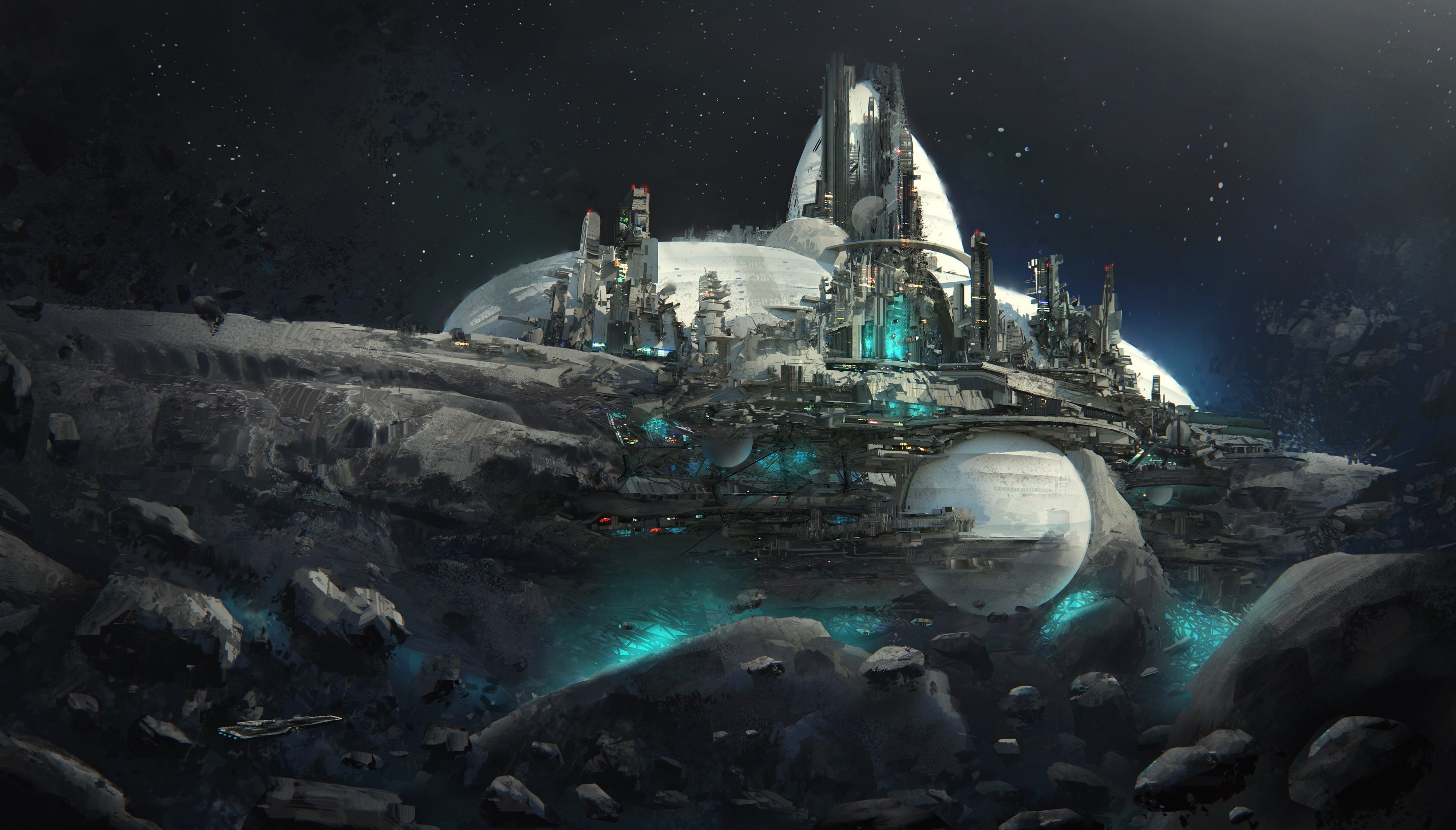 space station, Leon Tukker, The rundowns, 4K, HD Wallpaper