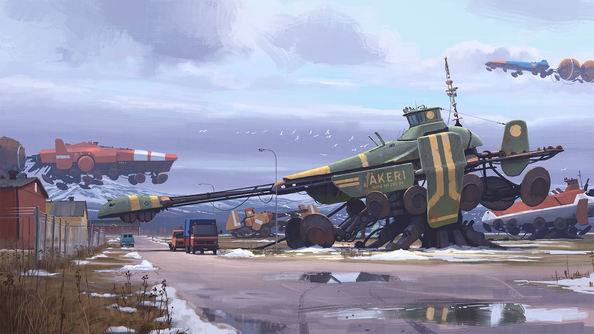 1080P, #cyberpunk, Simon Stålenhag, HD Wallpaper
