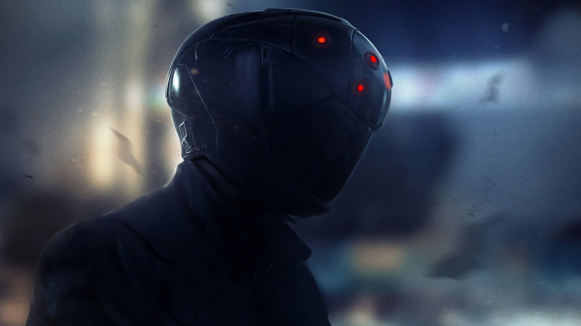 cyberpunk, 1080P, helmet, futuristic, science fiction, HD Wallpaper
