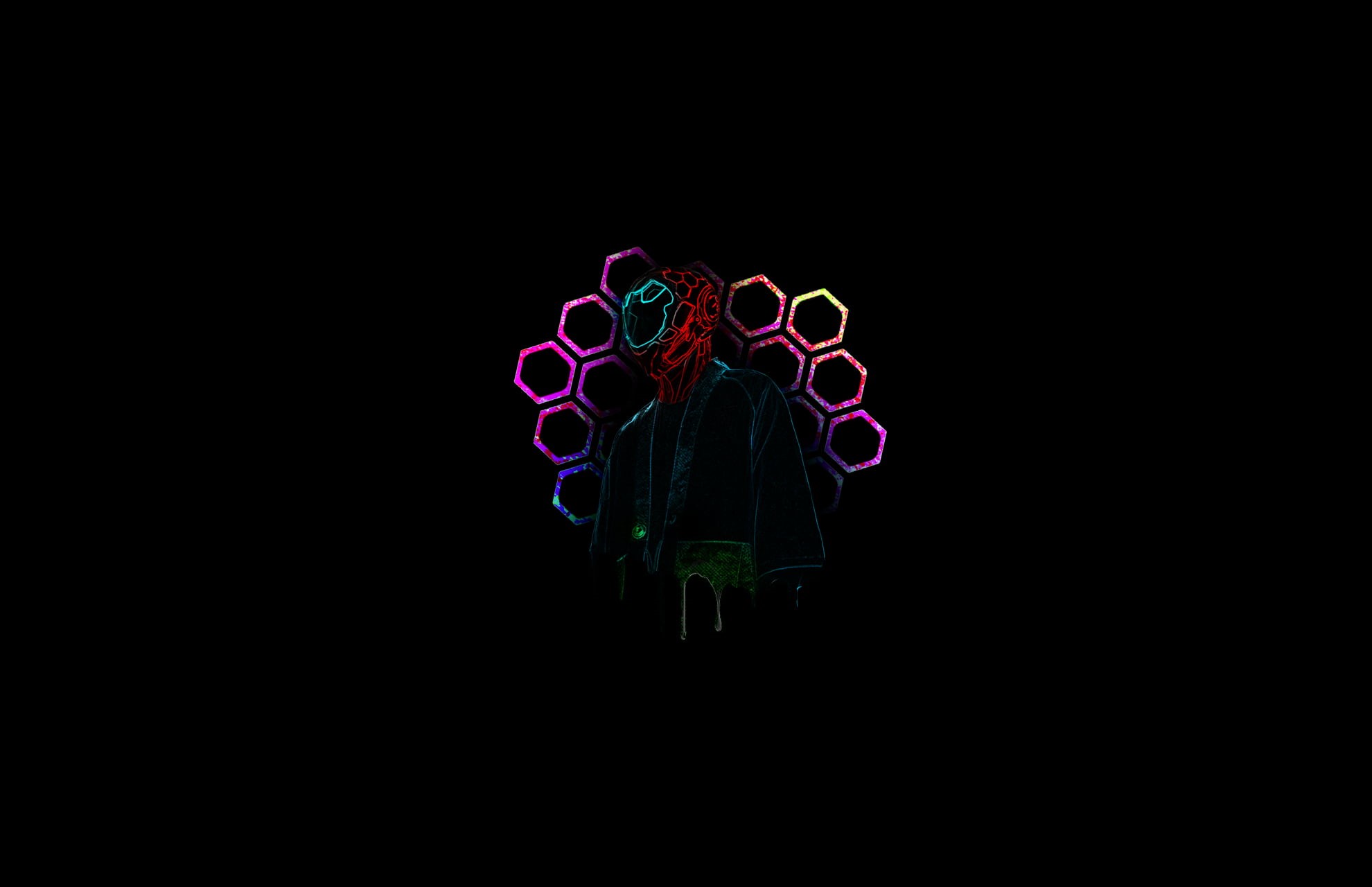 people, 1080P, simple, cyberpunk, black, dark, HD Wallpaper