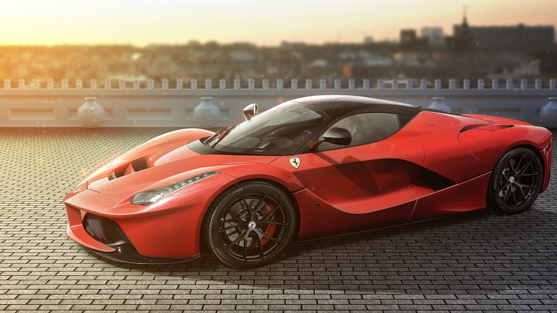 car, LaFerrari, sports, Road, 1080P, Red, Supercar, Ferrari, View, Side, HD Wallpaper
