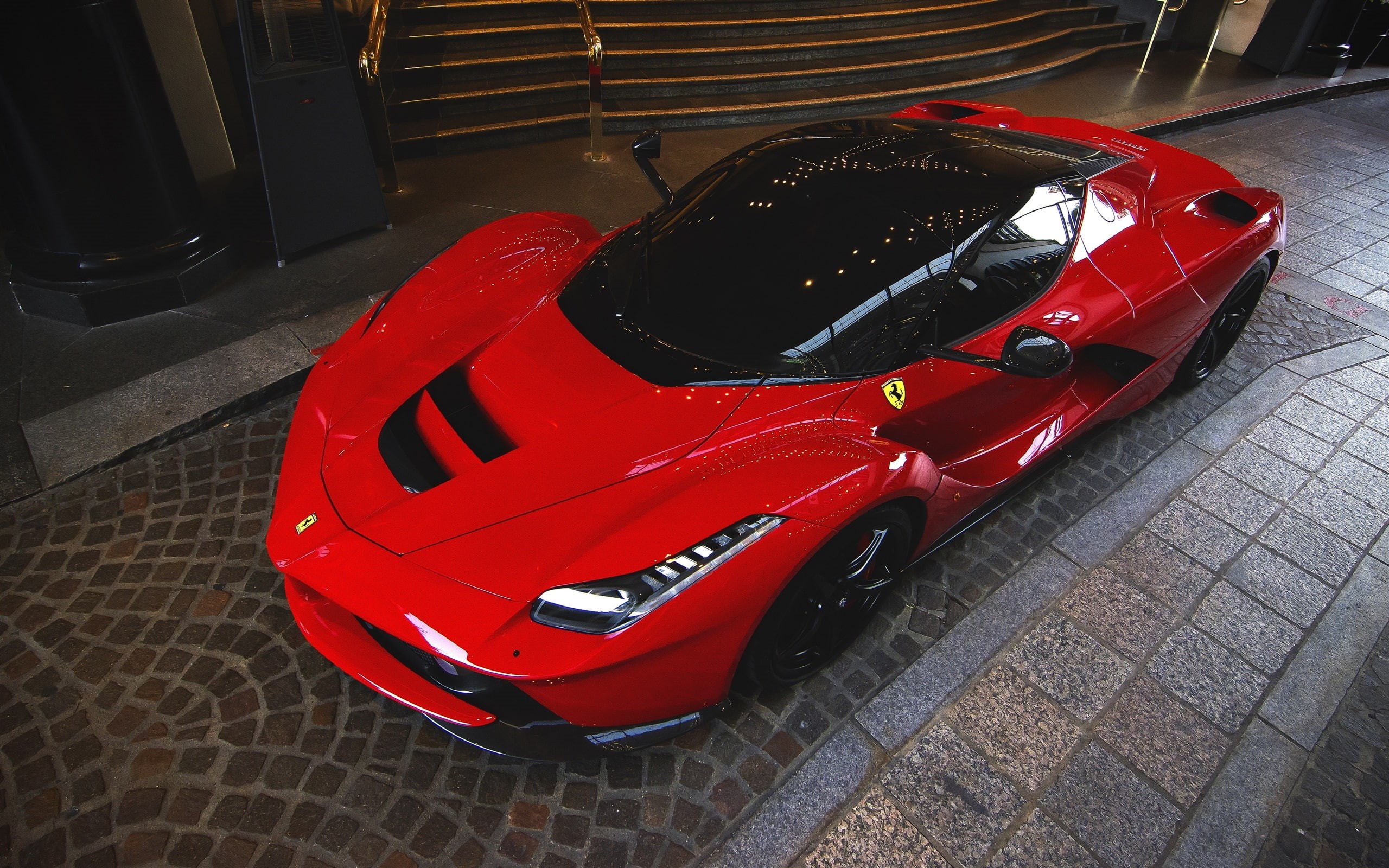 Night, coupe, sports, Supercar, Ferrari, Red, Top, 2K, View, LaFerrari, HD Wallpaper