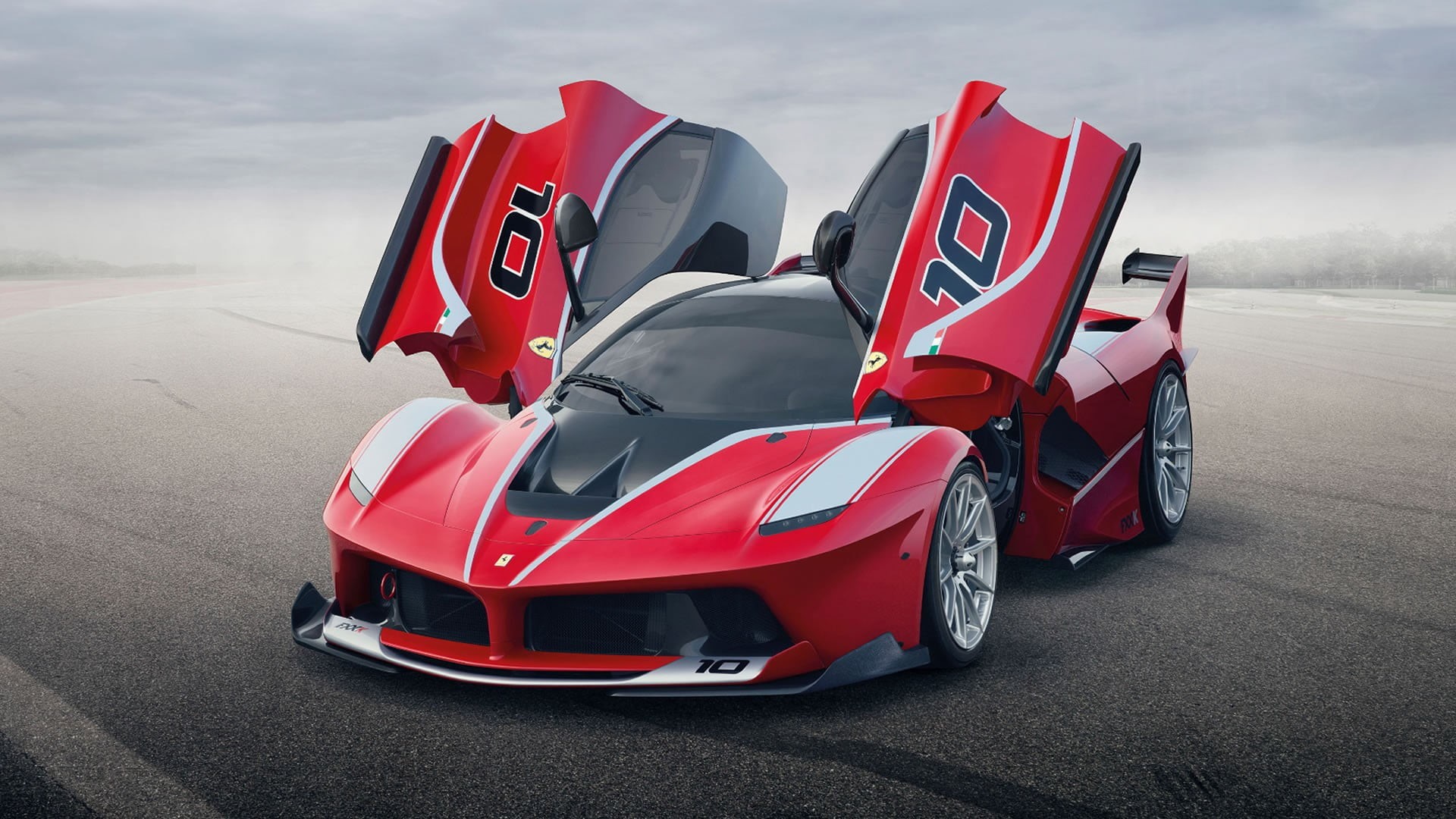 track and field, wheel, sports track, speed, bed, tire, headwear, transportation, crash helmet, motion, red, Ferrari LaFerrari, cloud - sky, Ferrari, white, HD Wallpaper