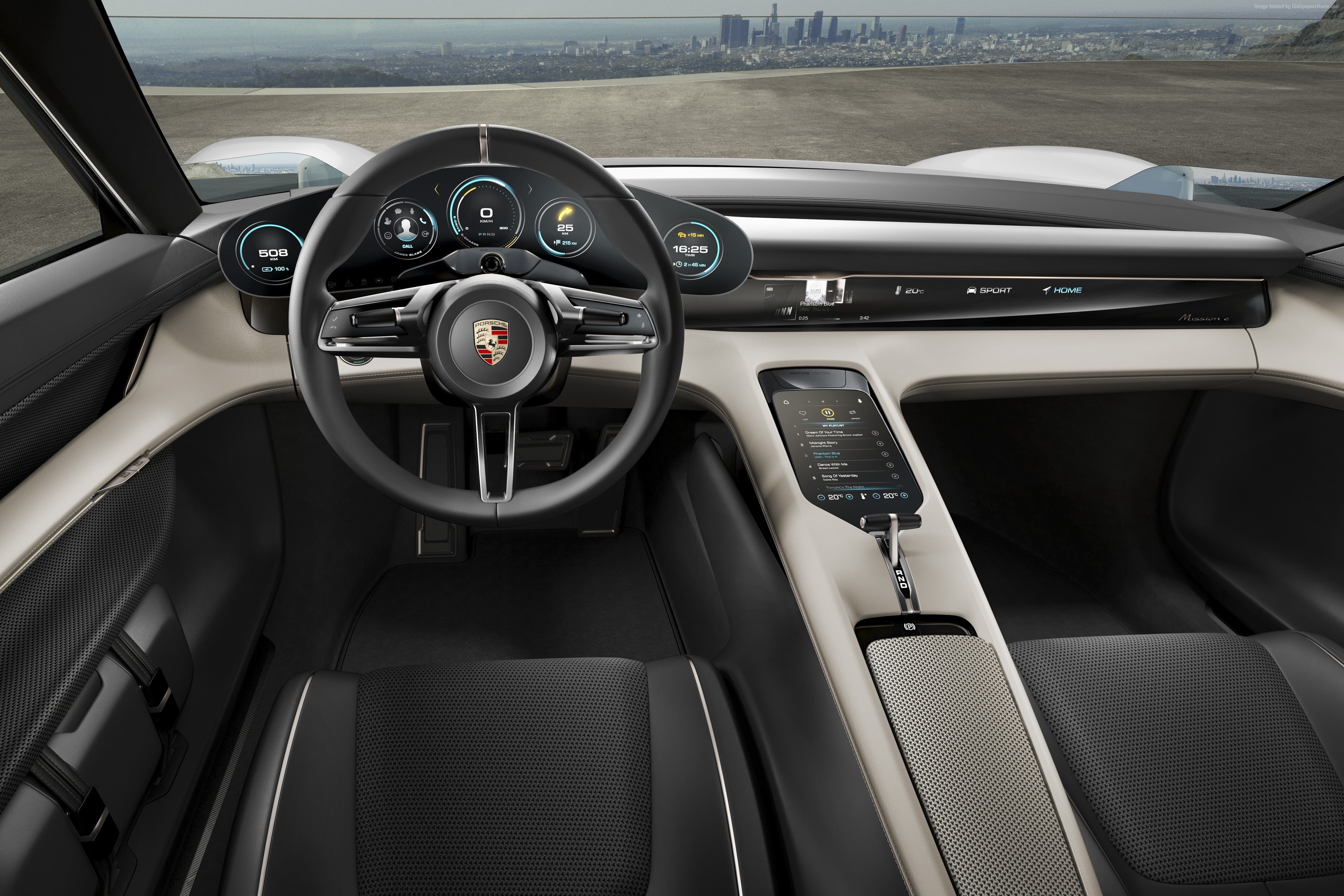 Electric Cars, 2K, 800v, Porsche Taycan, interior, supercar, HD Wallpaper