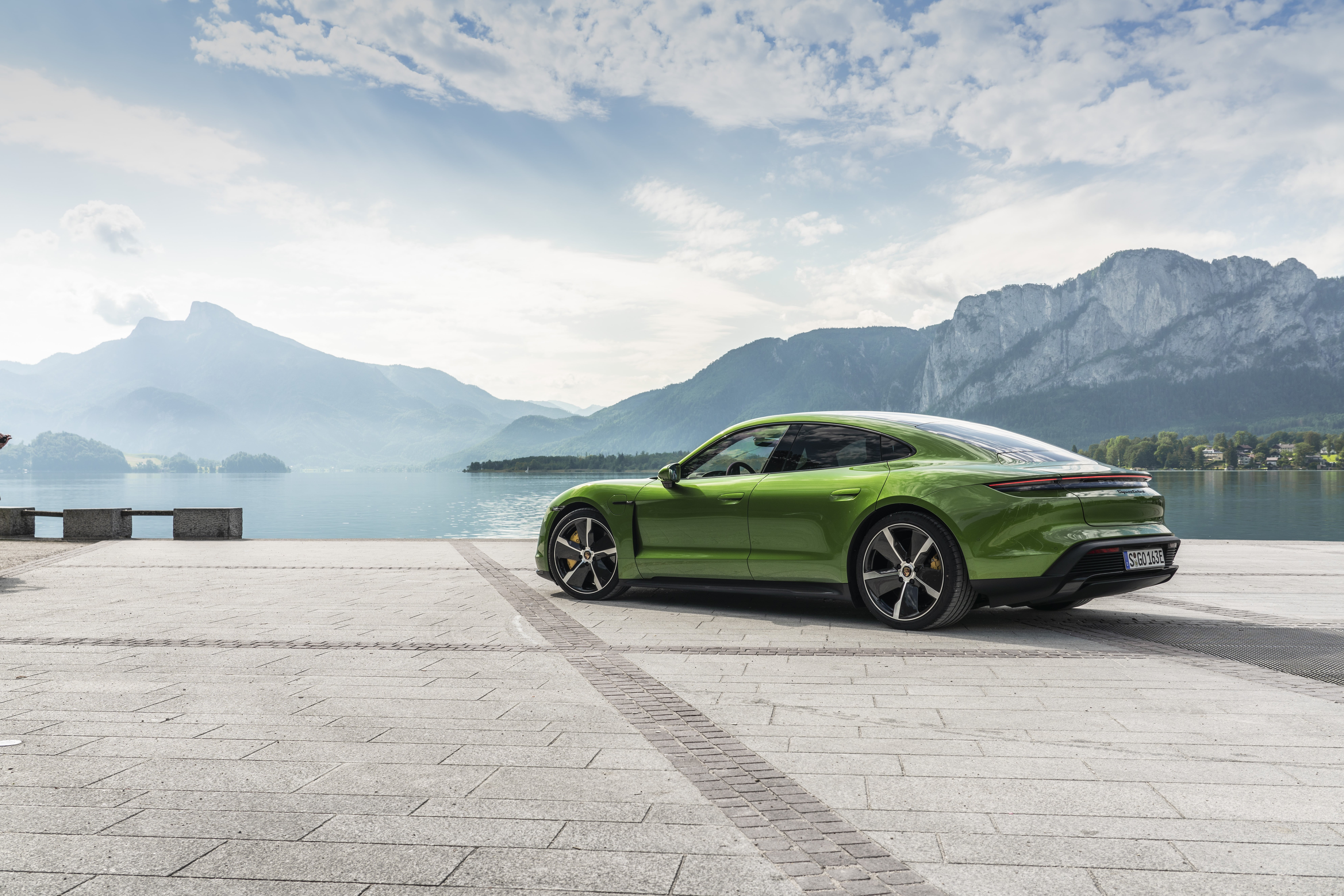 Sport Car, Car, 8K, Green Car, Vehicle, Porsche Taycan Turbo S, Porsche Taycan, Porsche, HD Wallpaper