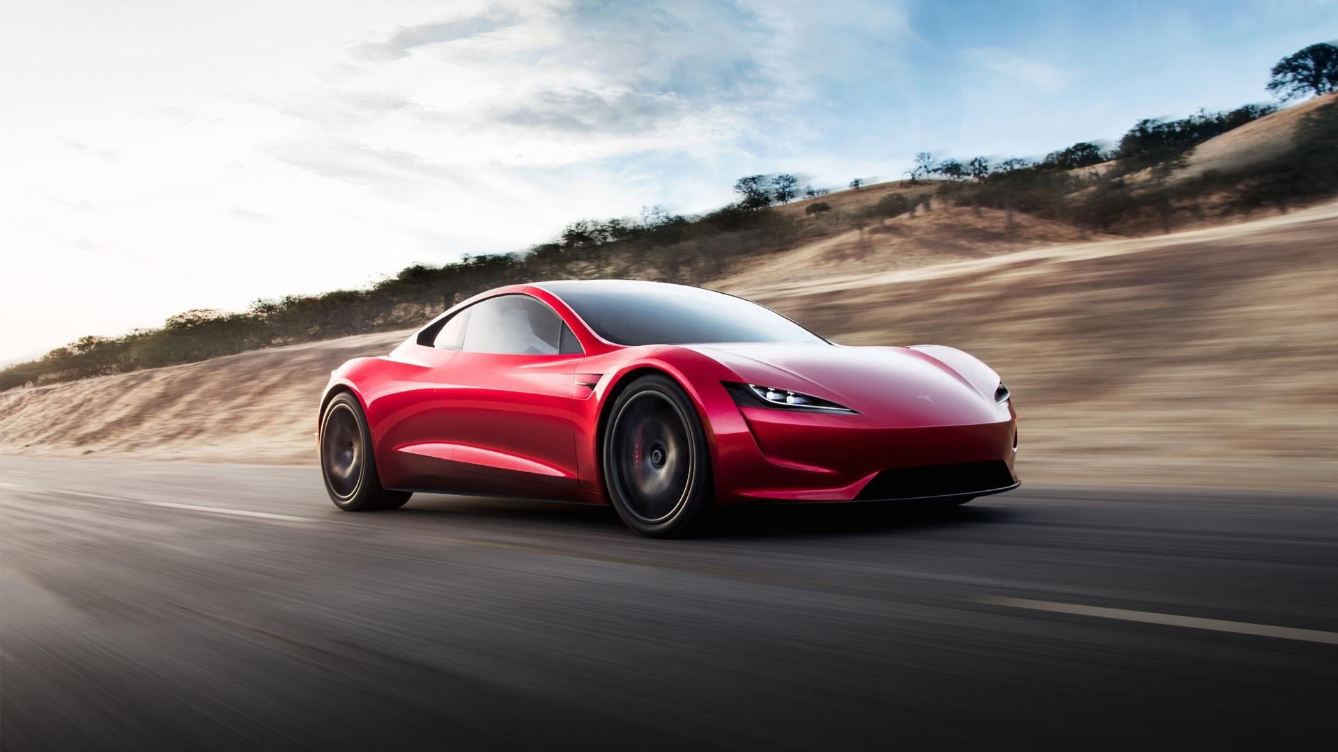 sky, tesla, road trip, car, vehicle, nature, on the move, cloud - sky, motor vehicle, wheel, day, 1080P, luxury car, 2020, luxury vehicle, land vehicle, HD Wallpaper